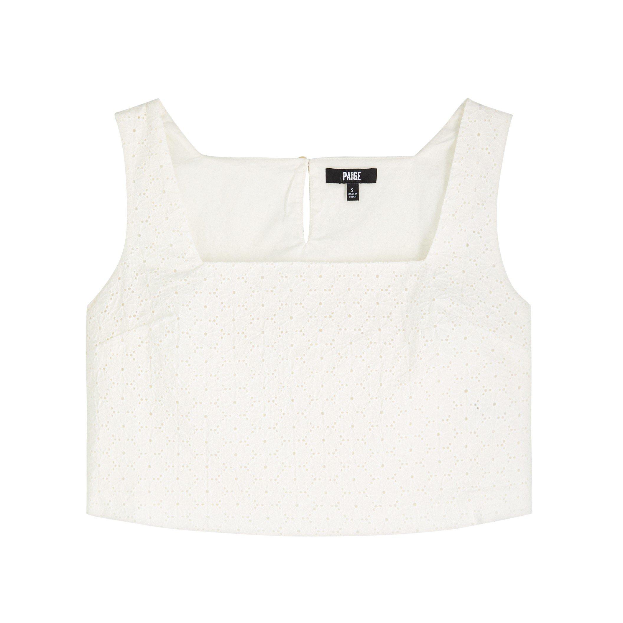 WHITE - Paige - Women's Aelita Cotton Cropped Top - 1