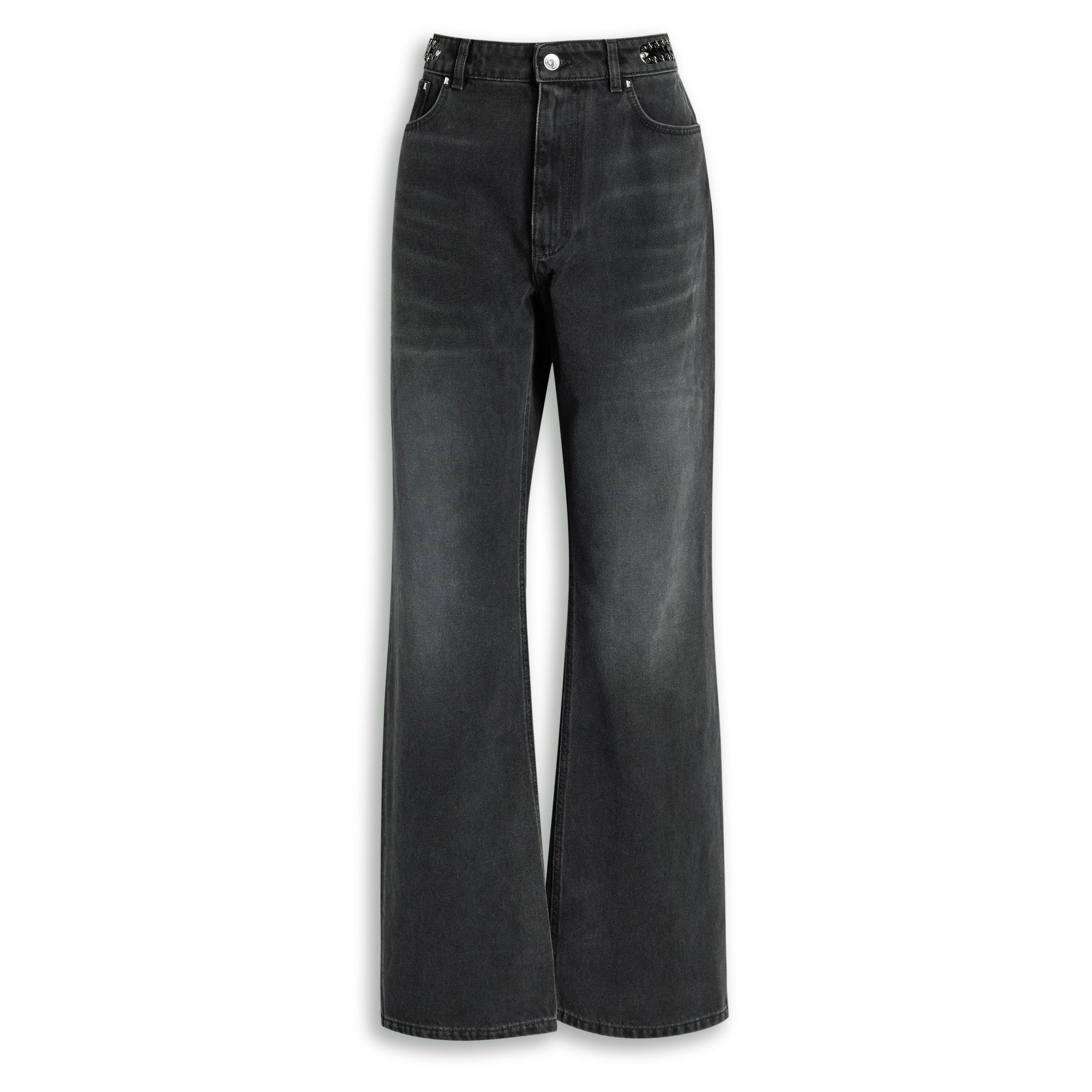 BLACK - Rabanne - Women's Cotton Straight Leg Jeans