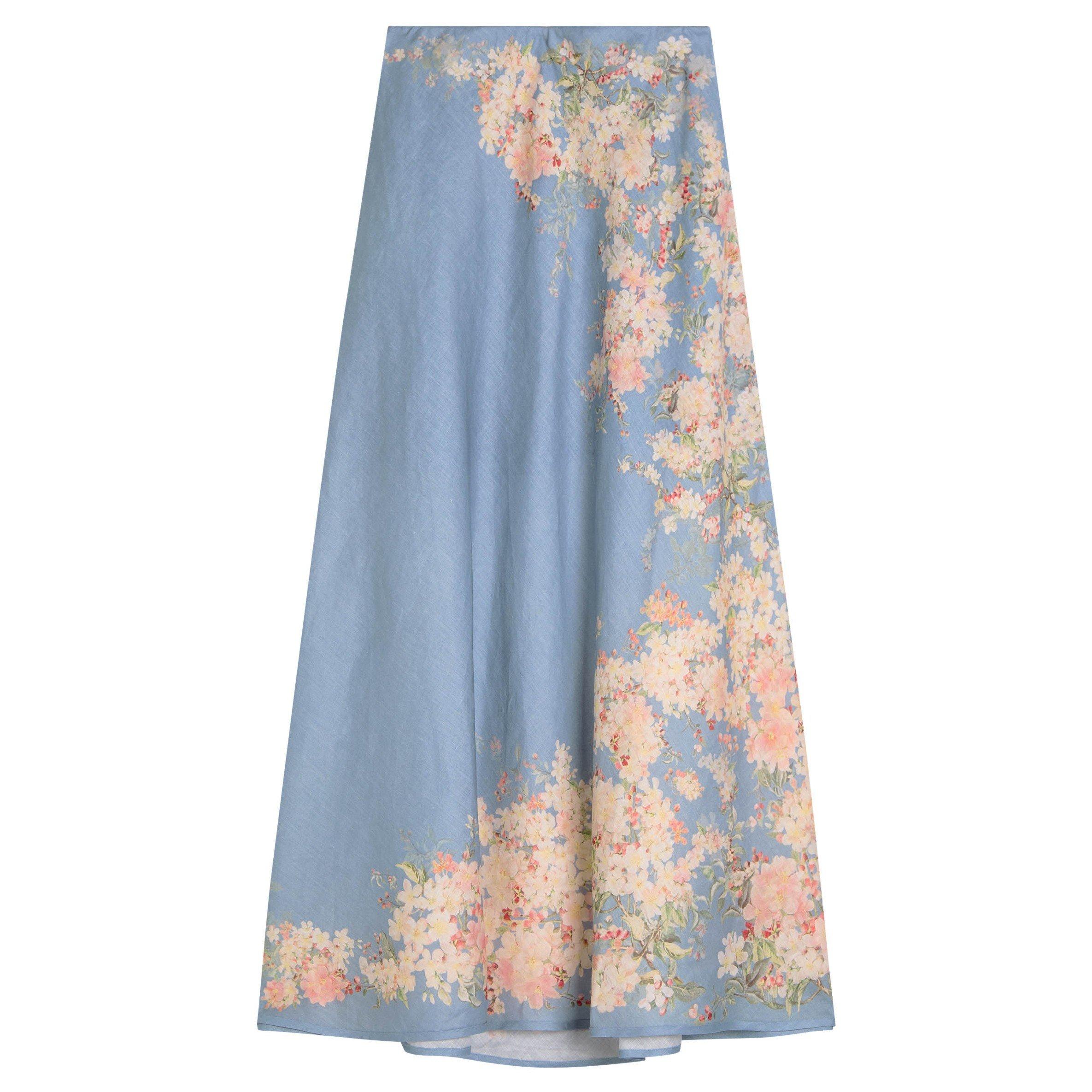 MULTI FLORAL - Zimmermann - CASCADIAN BIAS SKIRT