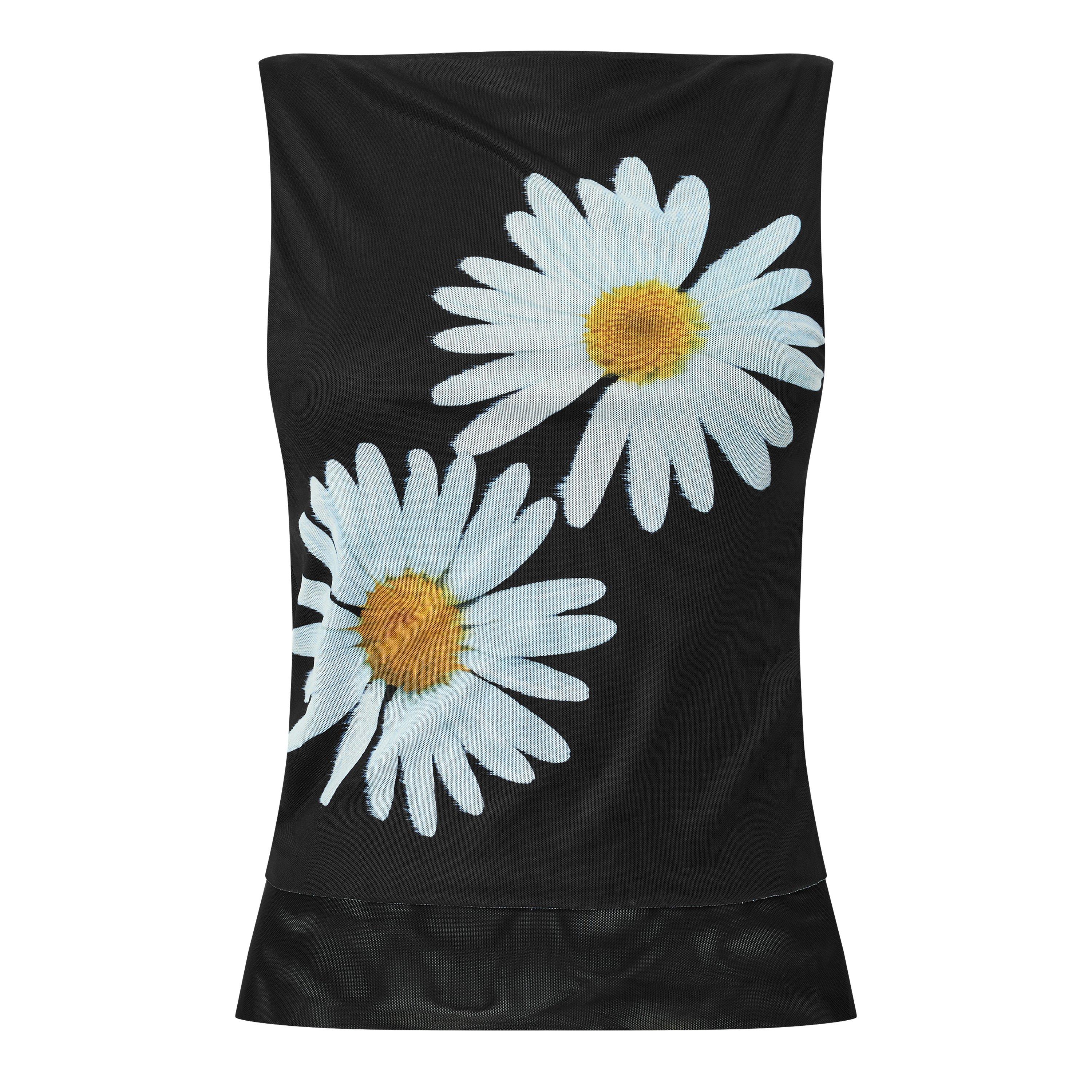 BLACK AND OTHER - House Of Sunny - T DAISY LAYER MESH TOP - 1