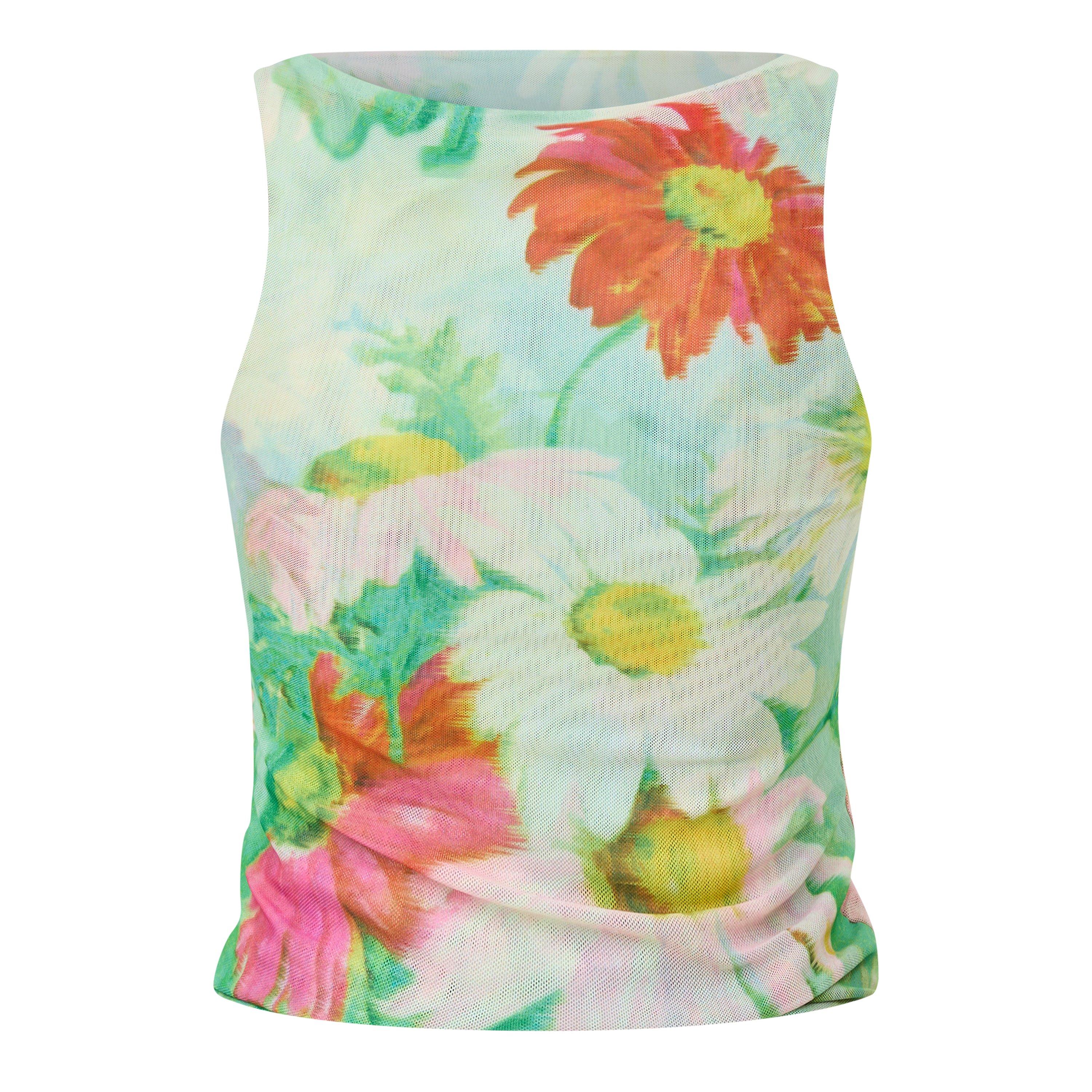 MULTICOLOURED - House Of Sunny - T COSMOS MESH TOP - 2