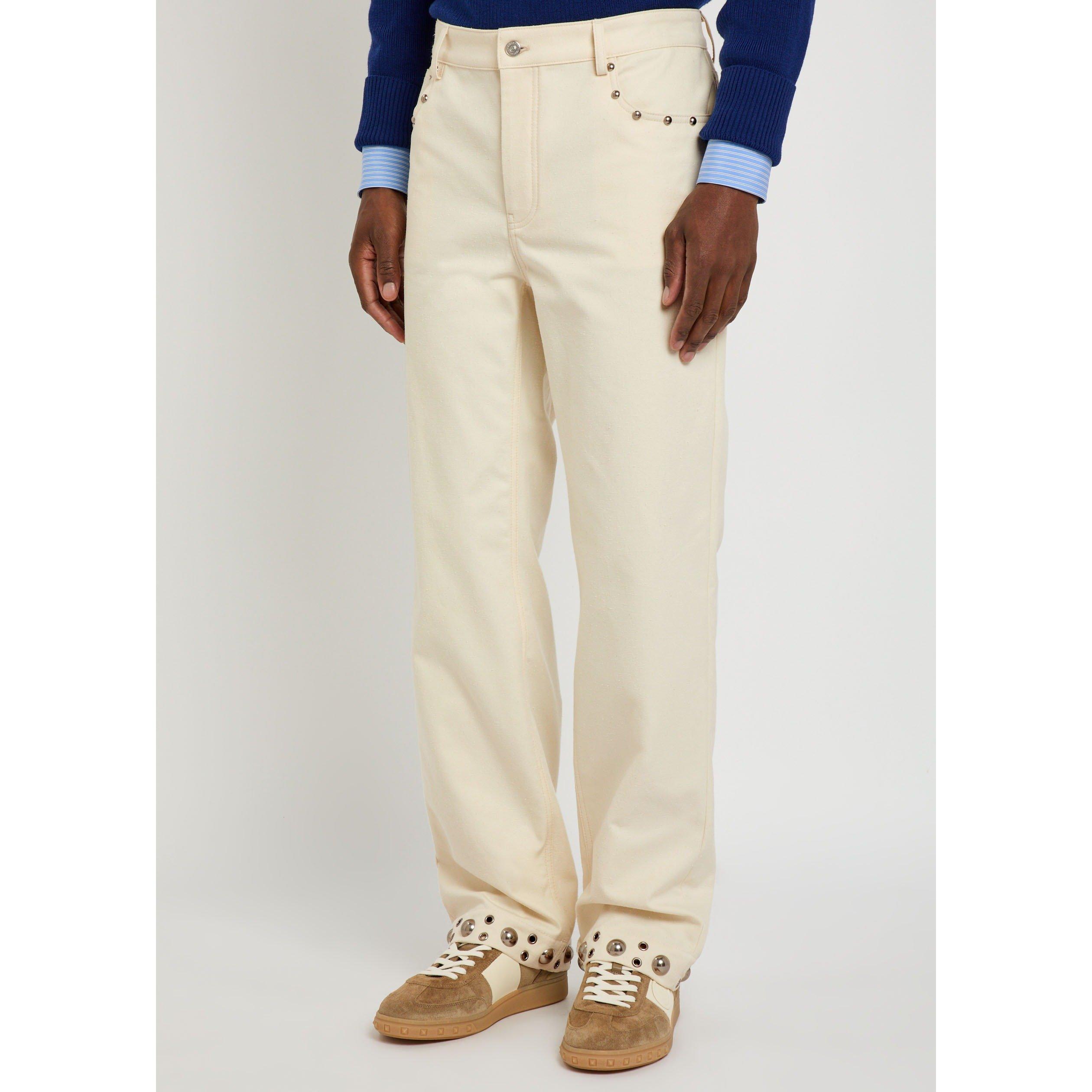 CREAM - Valentino - VAL COTTON TROUSERS - 2