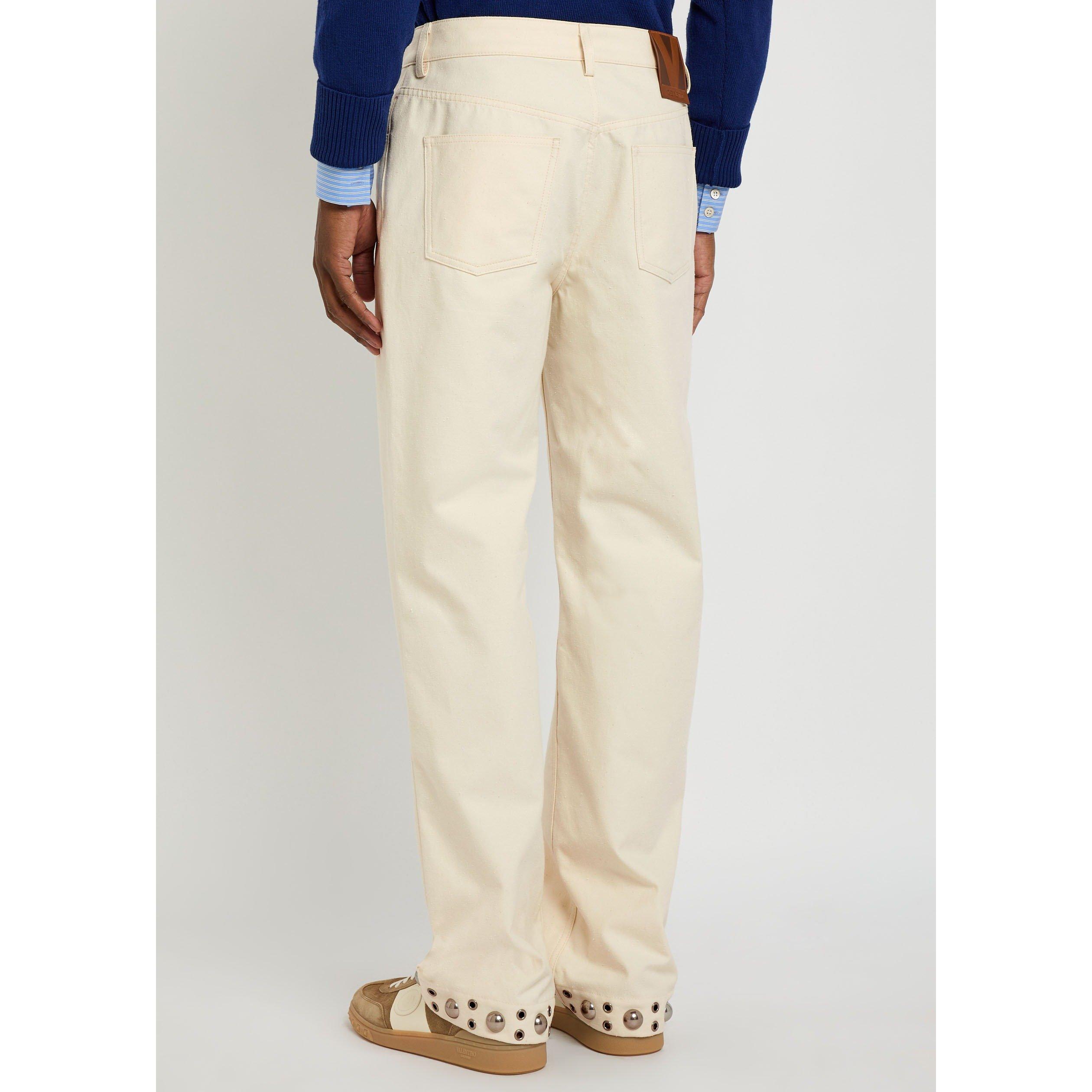 CREAM - Valentino - VAL COTTON TROUSERS - 3