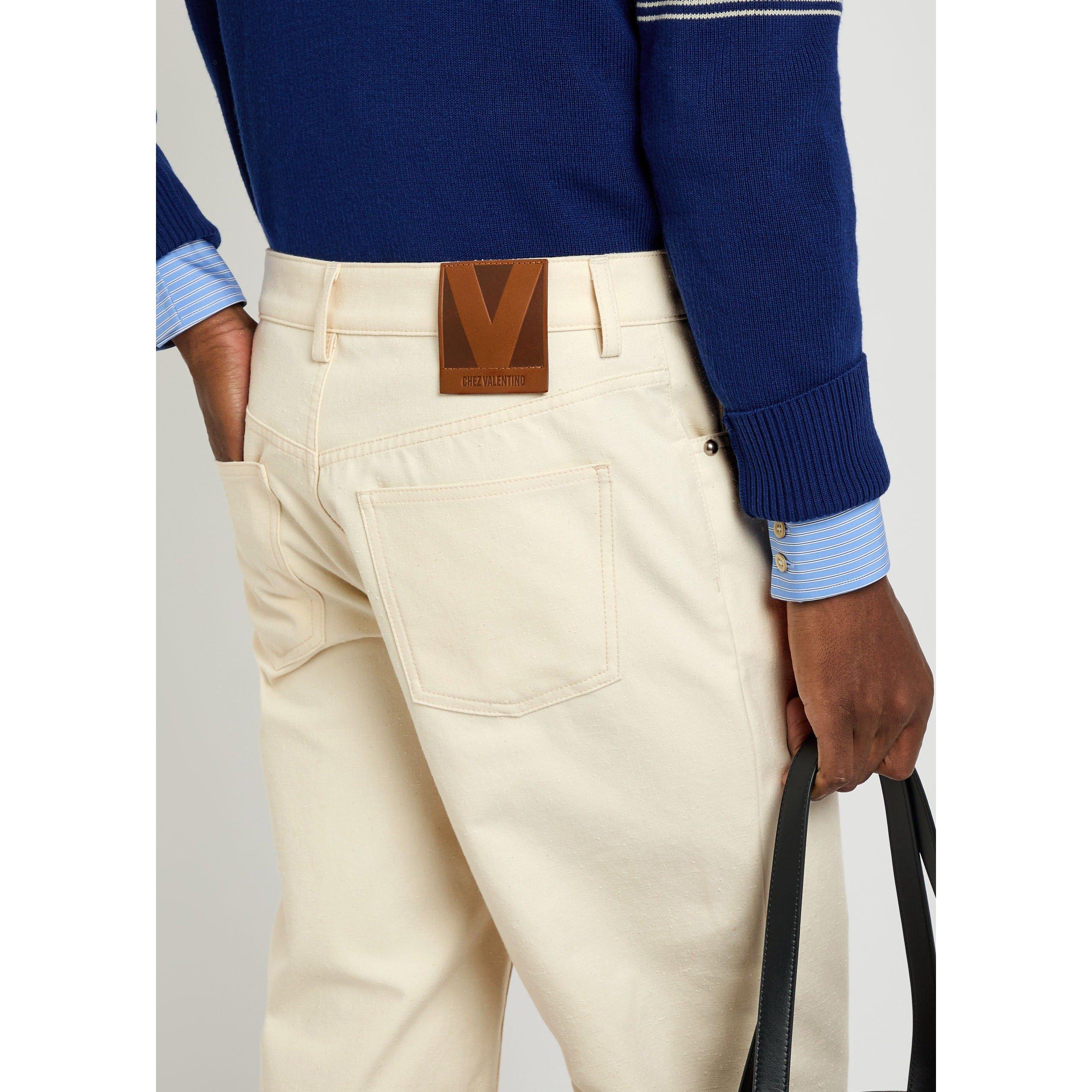 CREAM - Valentino - VAL COTTON TROUSERS - 4