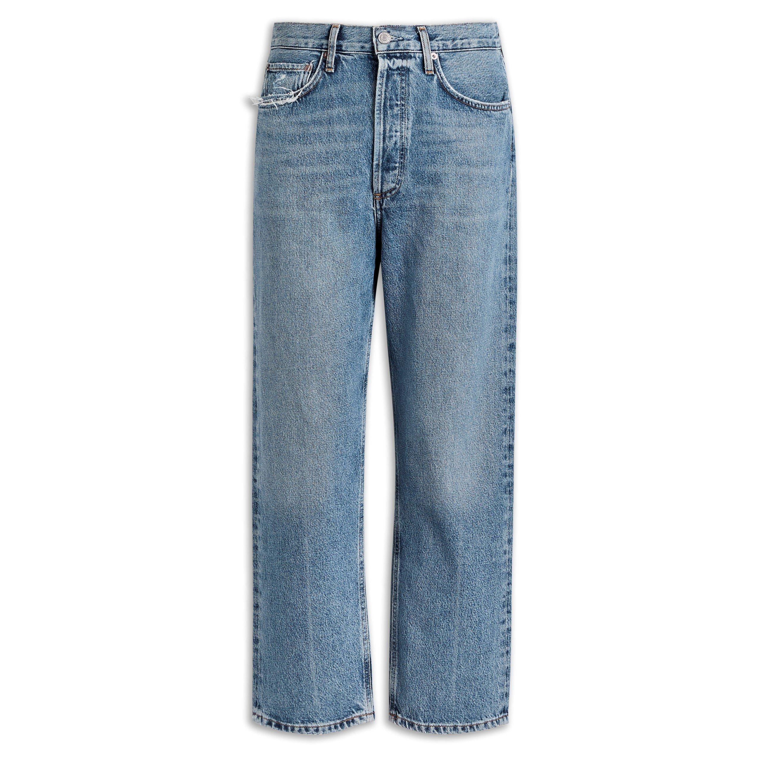 BLUE - Agolde - JE 90S CROP MR LOOSE STRAIGH