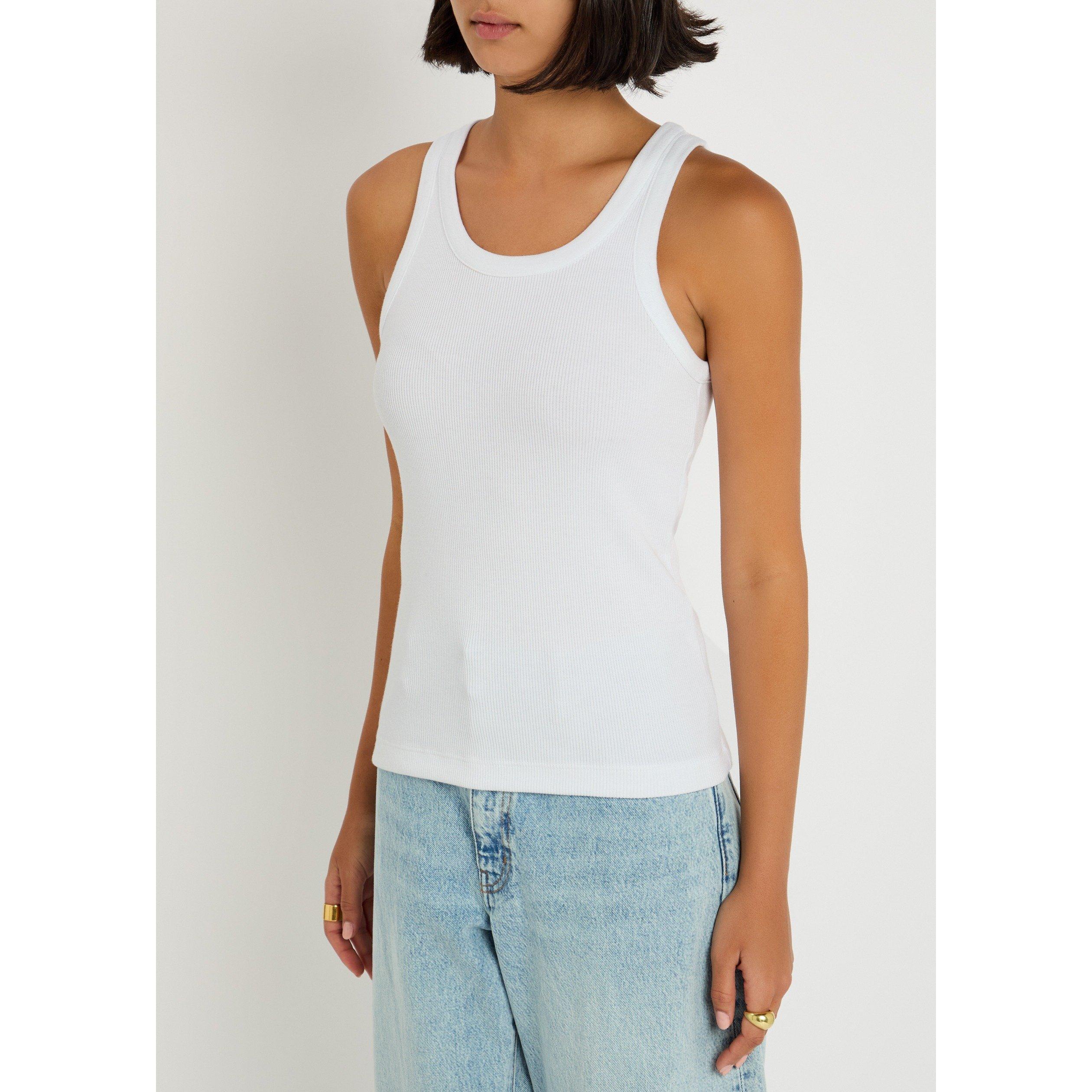 WHITE - Vince - Women's Cotton Slim-Fit Tank Top - 2