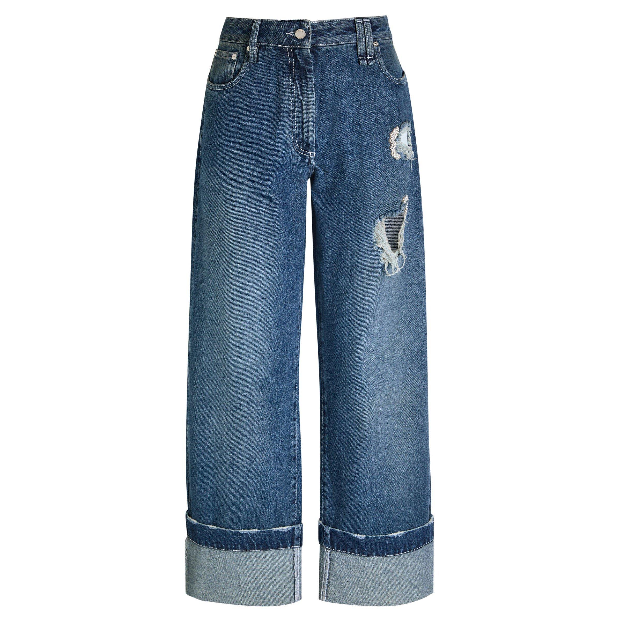 DENIM - Simone Rocha - DISTRESSED STRAIGHT LEG JEANS