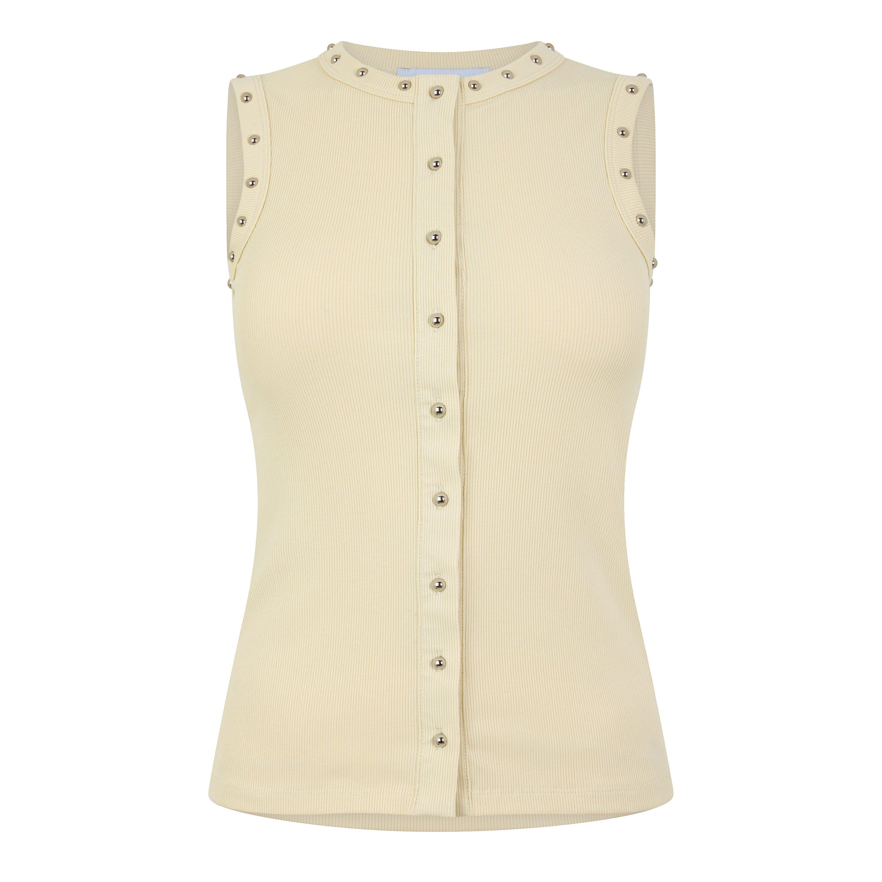 ECRU - Never Fully Dressed - T STUDDED BUTTON TANK - 1