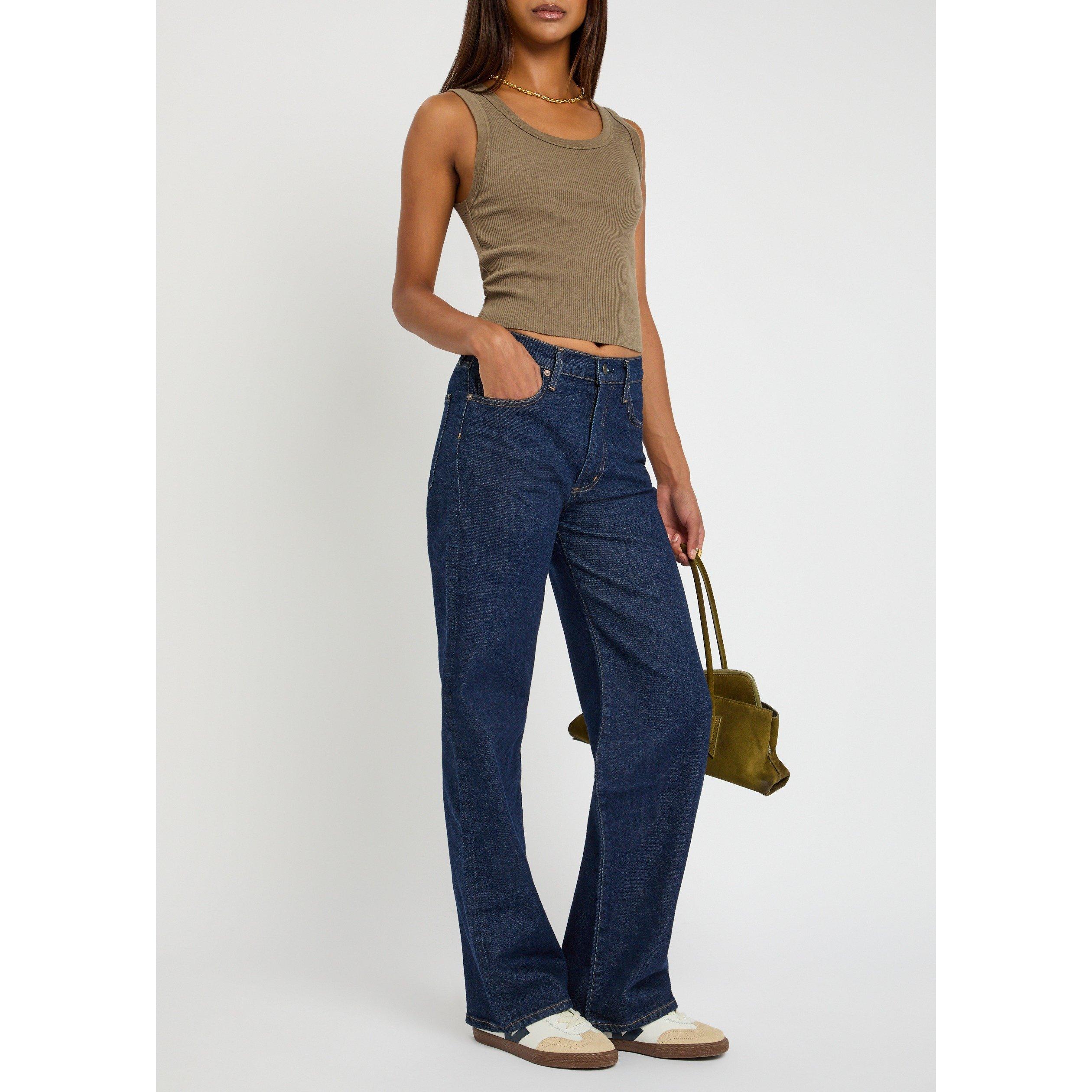 DARK BLUE - Agolde - Women's Harper Reissue Straight Leg Mid-Rise Jeans - 5