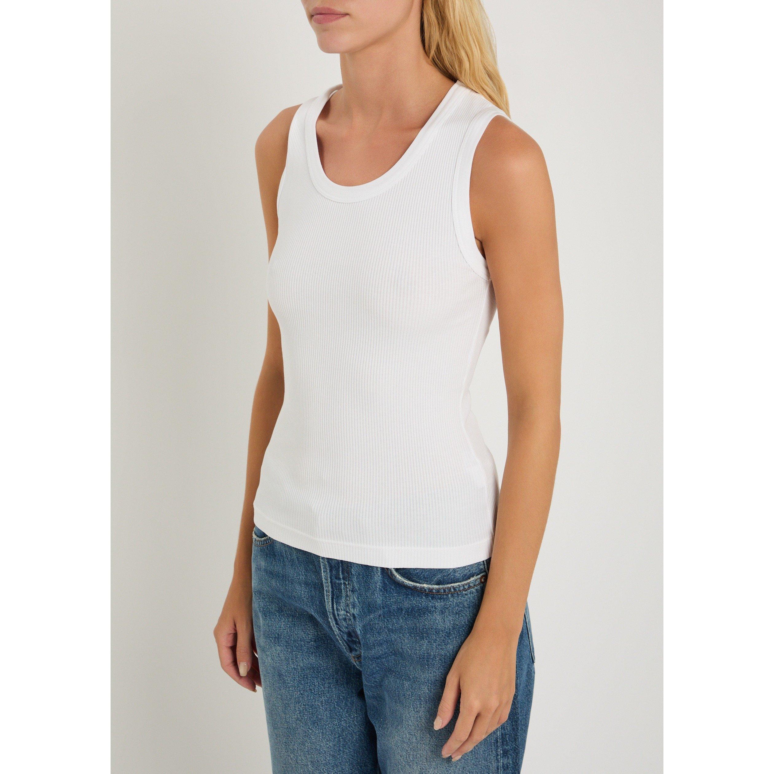 WHITE - Agolde - Women's Poppy Cotton Slim-Fit Tank Top - 2