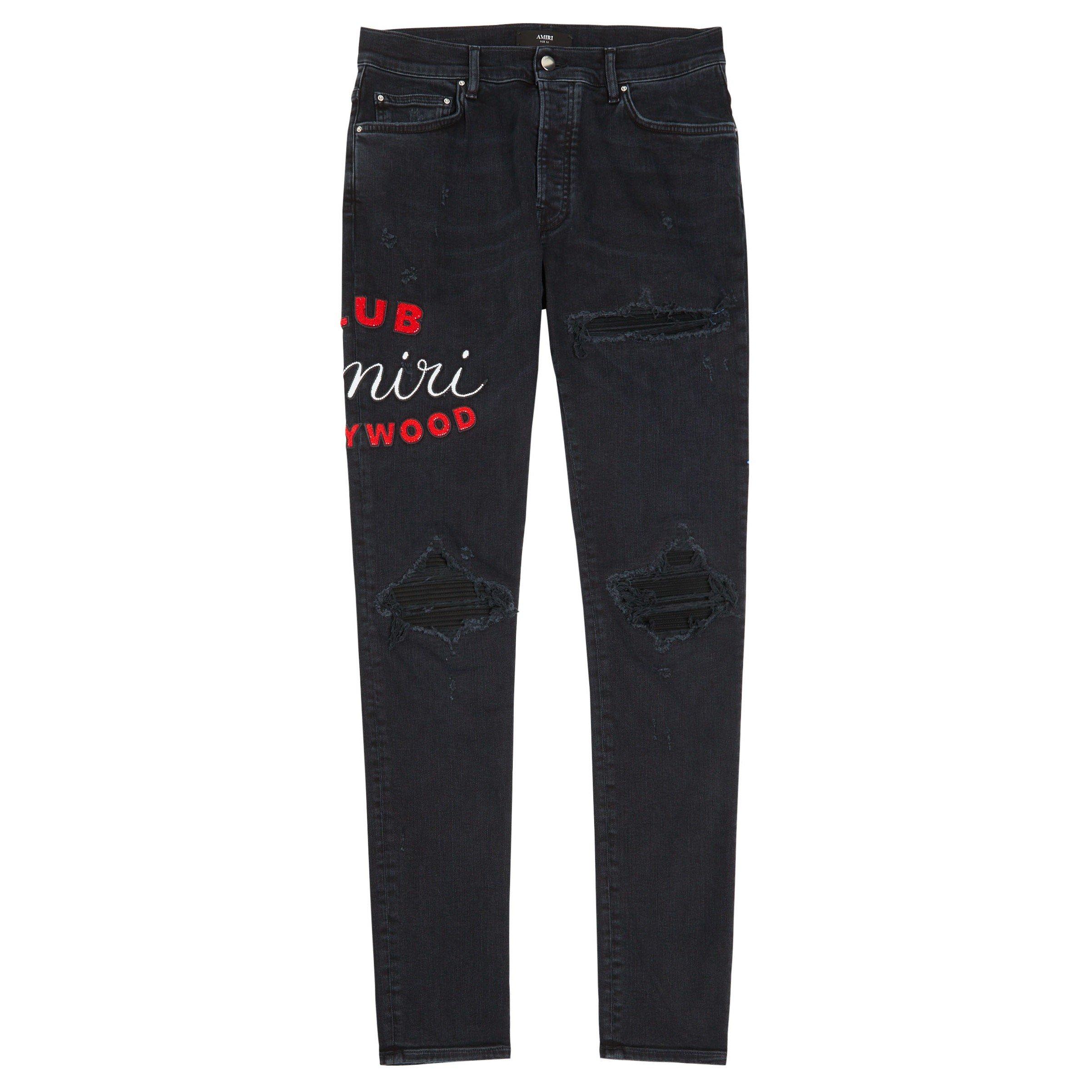 BLACK - Amiri - Men's Club Amiri MX1 Distressed Skinny Jeans