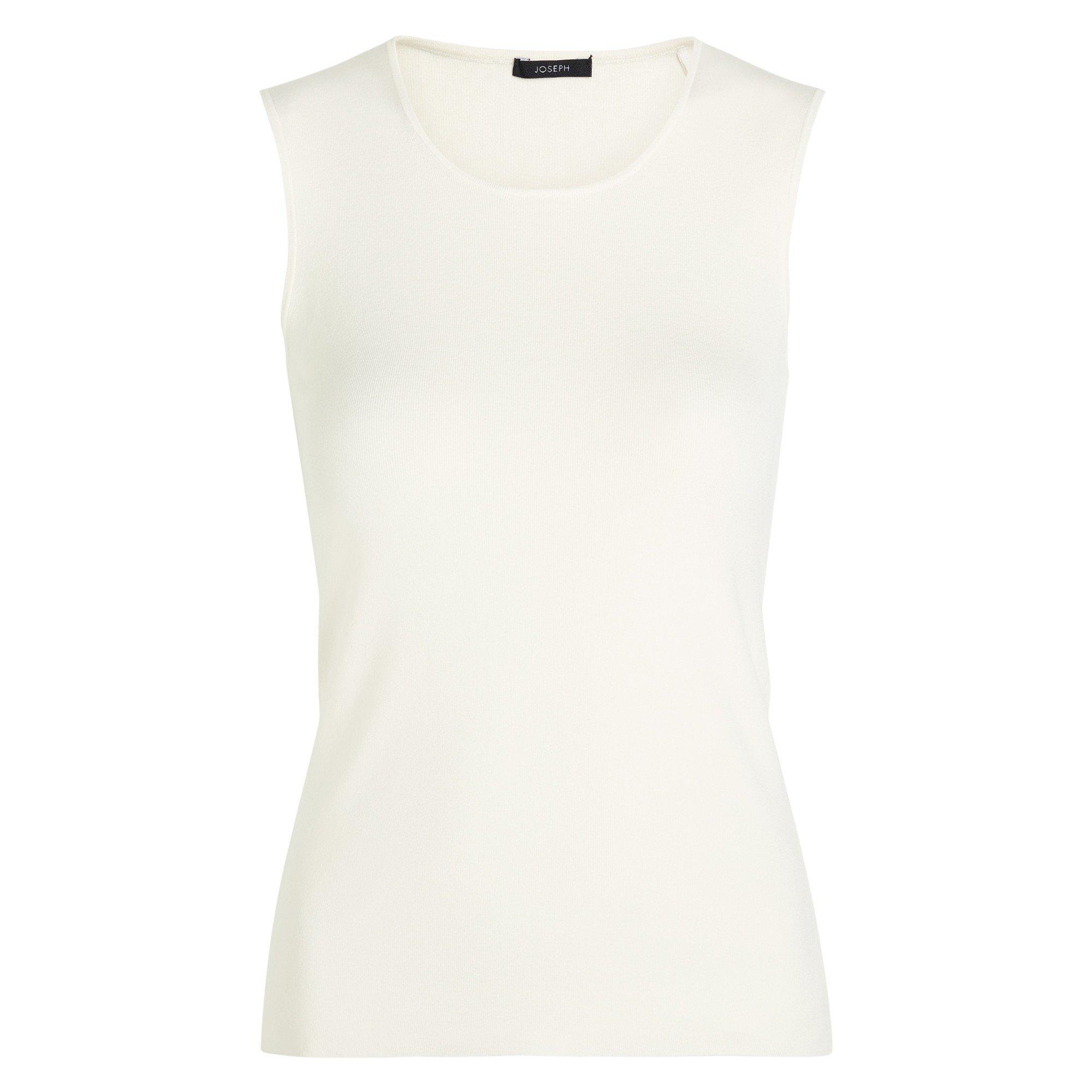 IVORY - Joseph - Women's Stretch Silk Round-Neck Slim-Fit Tank Top - 1
