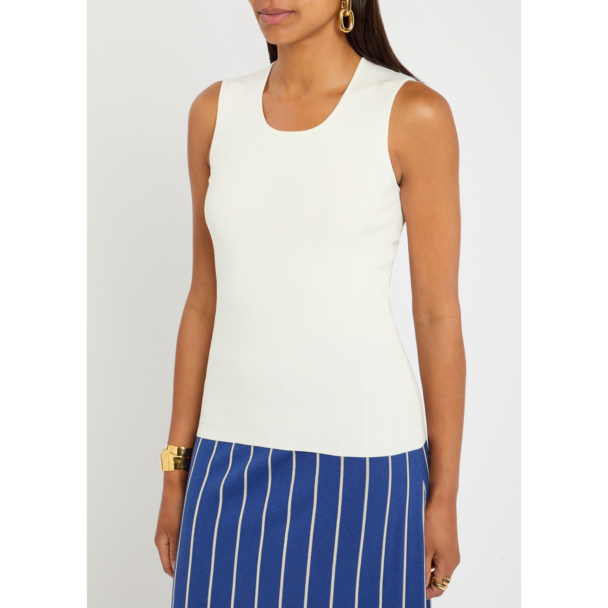 IVORY - Joseph - Women's Stretch Silk Round-Neck Slim-Fit Tank Top - 2
