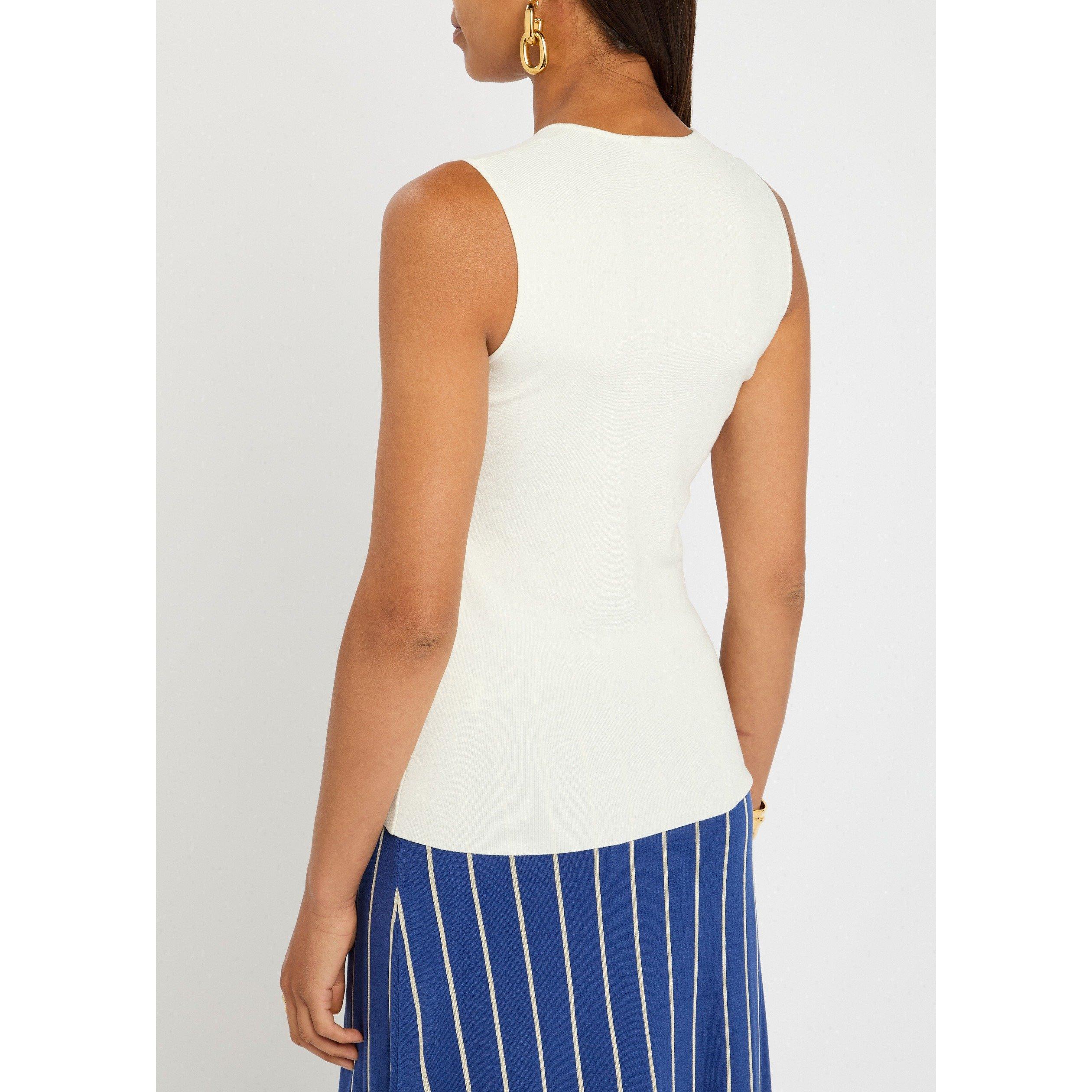 IVORY - Joseph - Women's Stretch Silk Round-Neck Slim-Fit Tank Top - 3