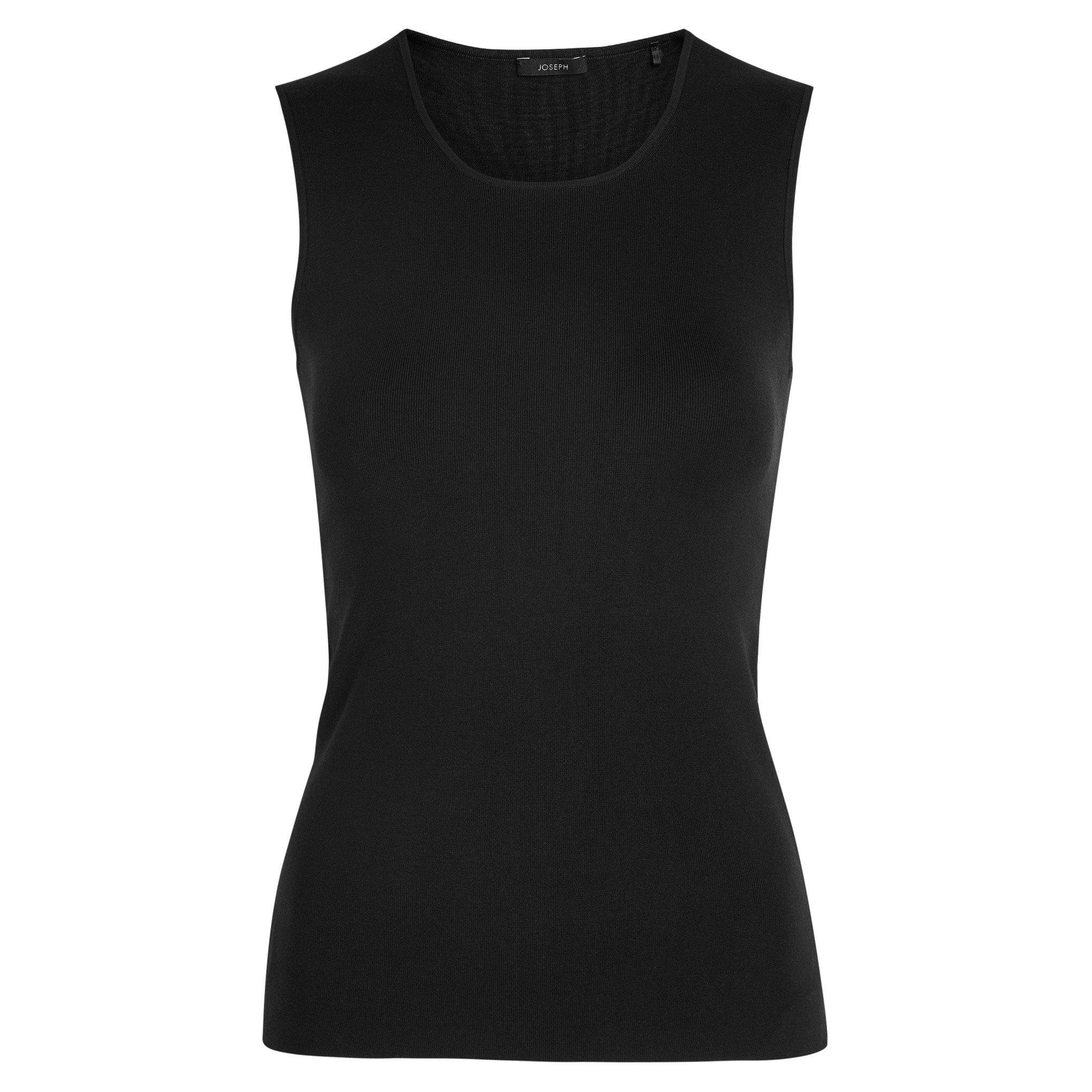 BLACK - Joseph - T TANK SILK STRETCH
