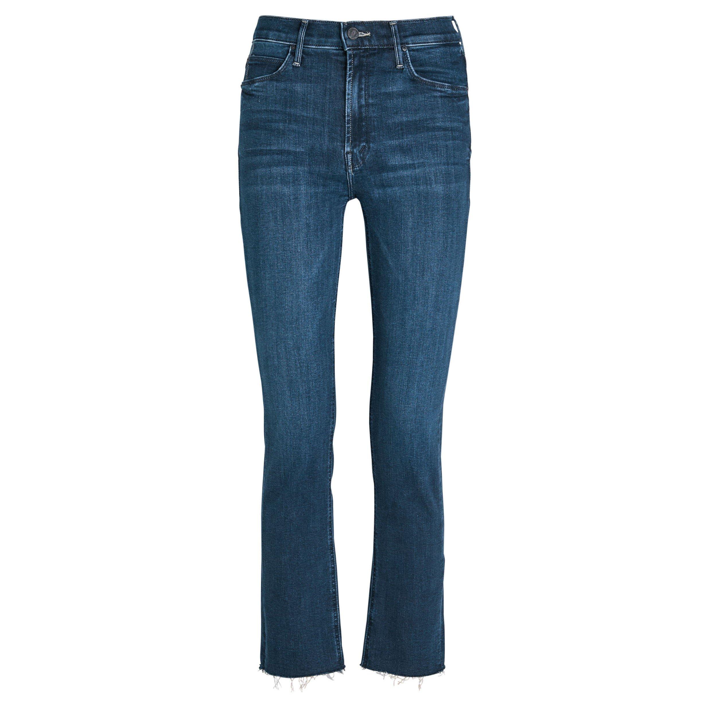 BLUE - MOTHER - MID RISE DAZZLER ANKLE FRAY