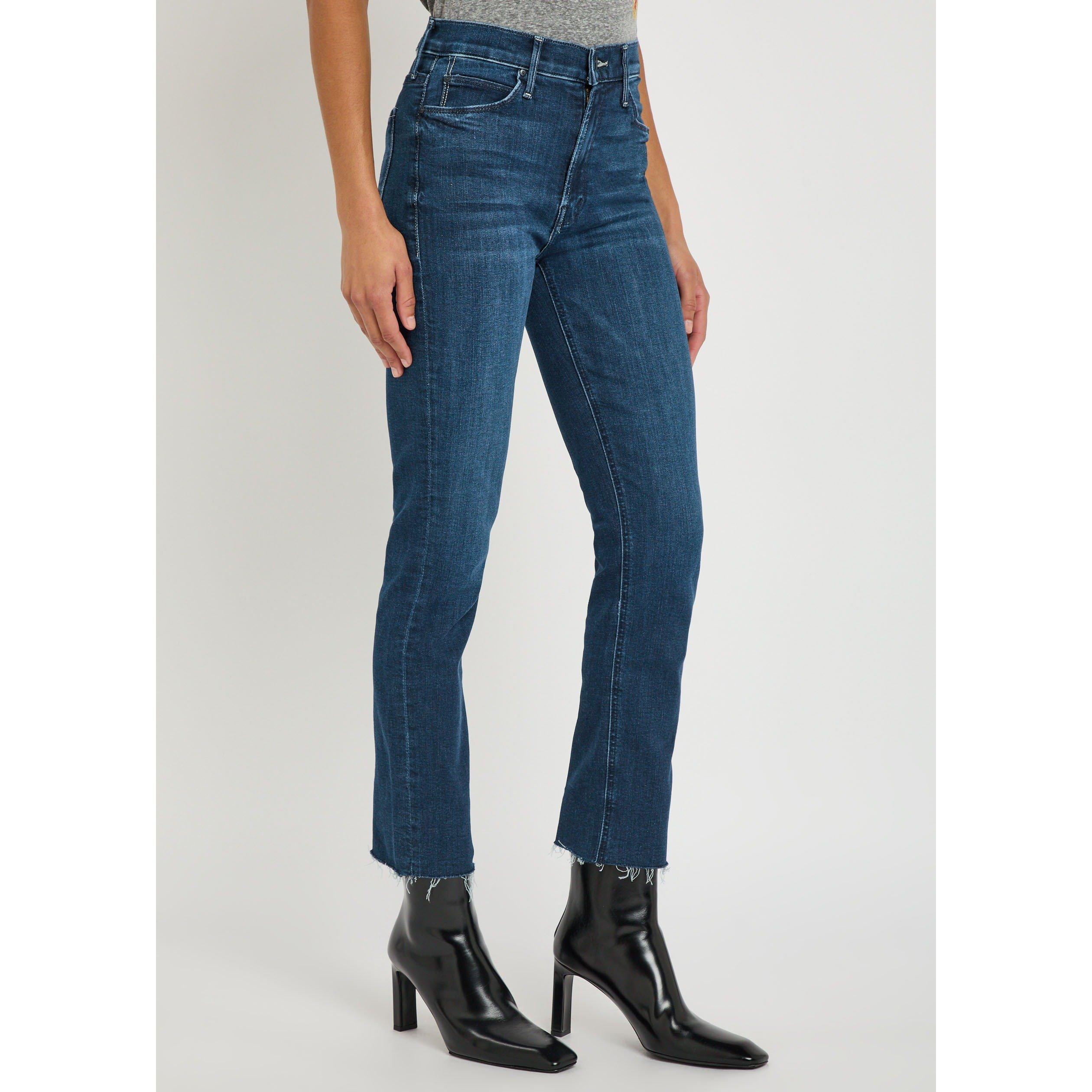 BLUE - MOTHER - MID RISE DAZZLER ANKLE FRAY - 2