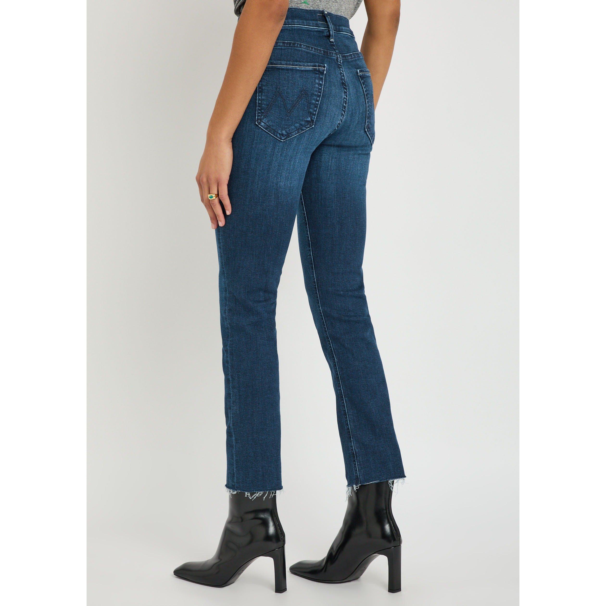 BLUE - MOTHER - MID RISE DAZZLER ANKLE FRAY - 3