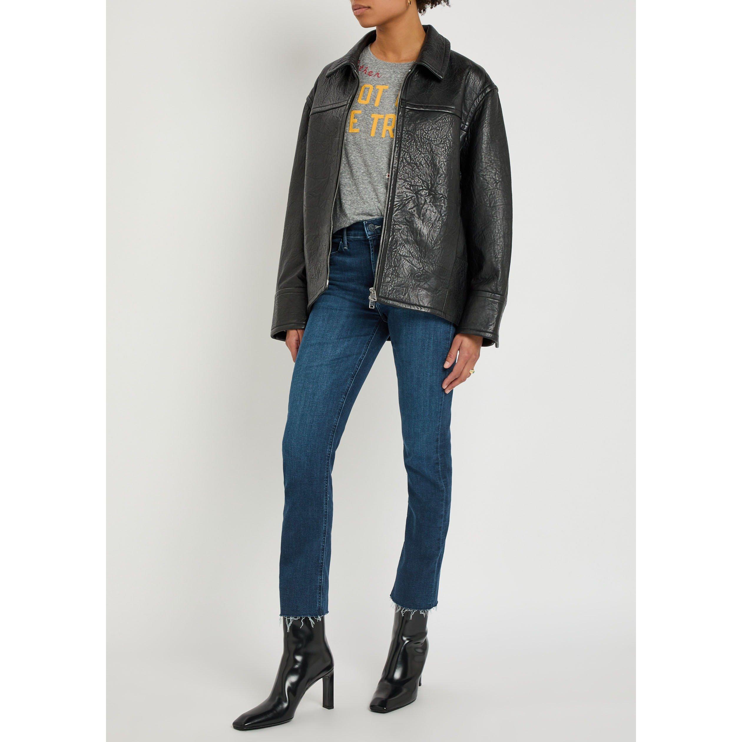 BLUE - MOTHER - MID RISE DAZZLER ANKLE FRAY - 5