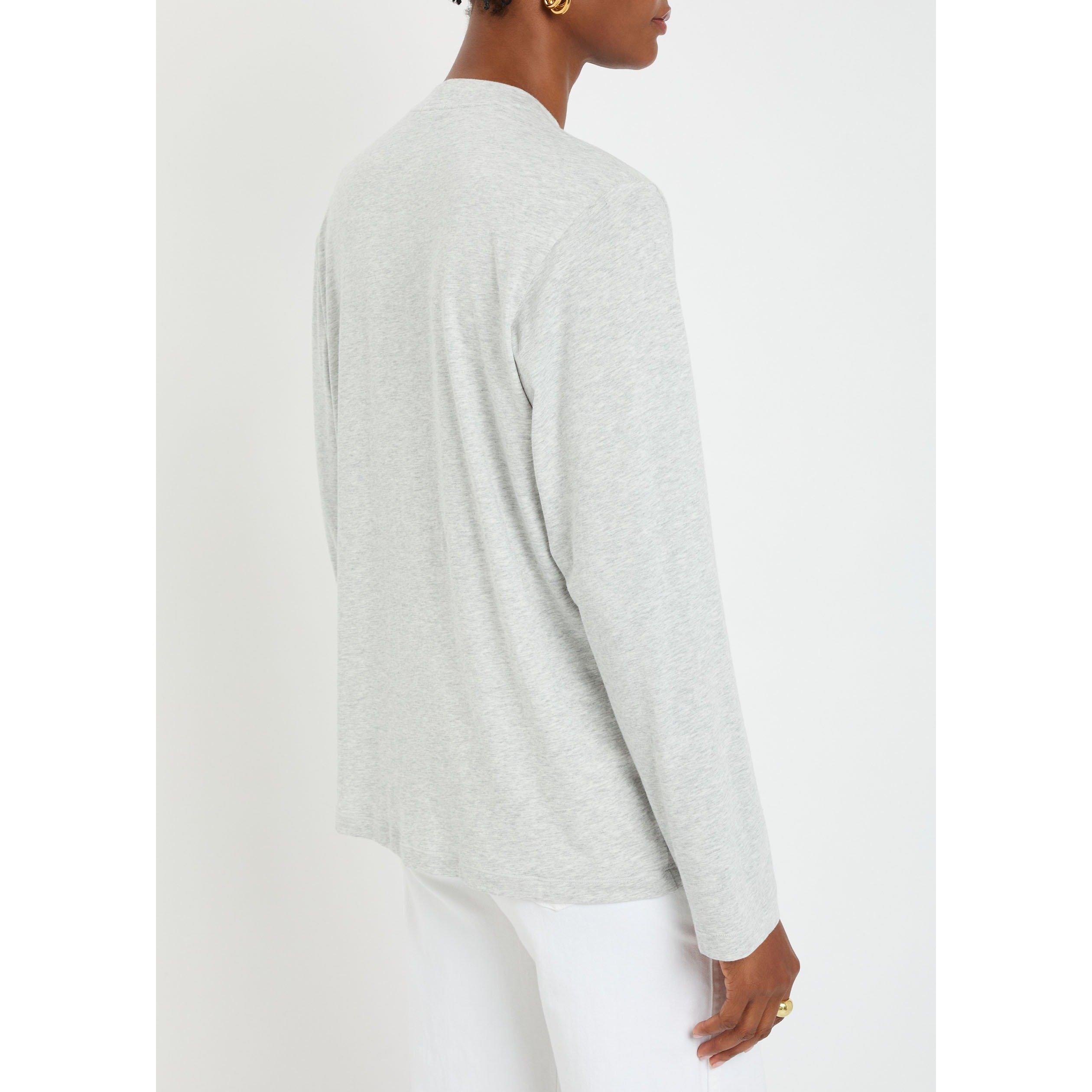 LIGHT GREY - SKIMS - T BOYFRIEND LONG SLV T-SHIRT - 3