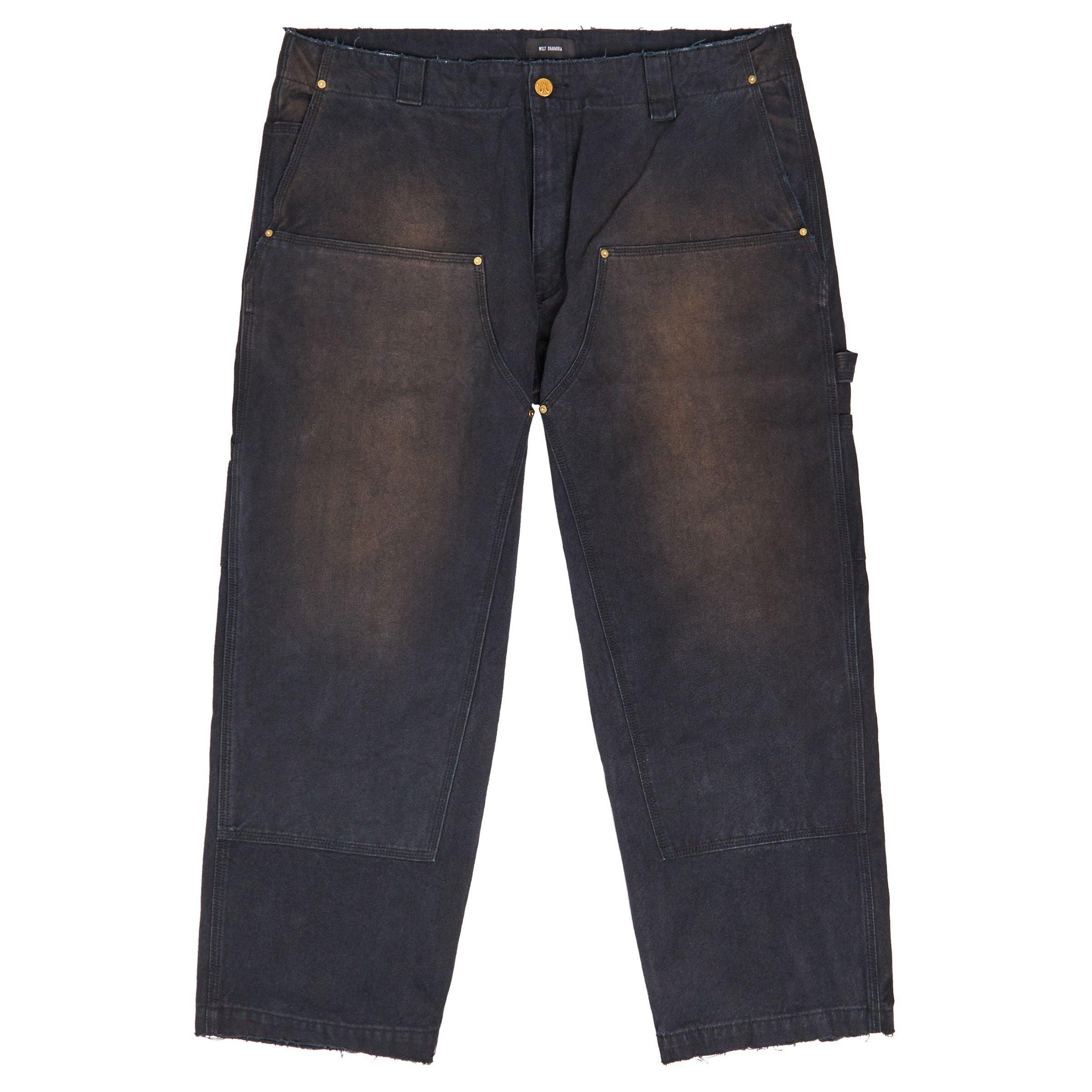 BLACK - Willy Chavarria - Men's Toluca Cotton Distressed Straight Jeans - 1
