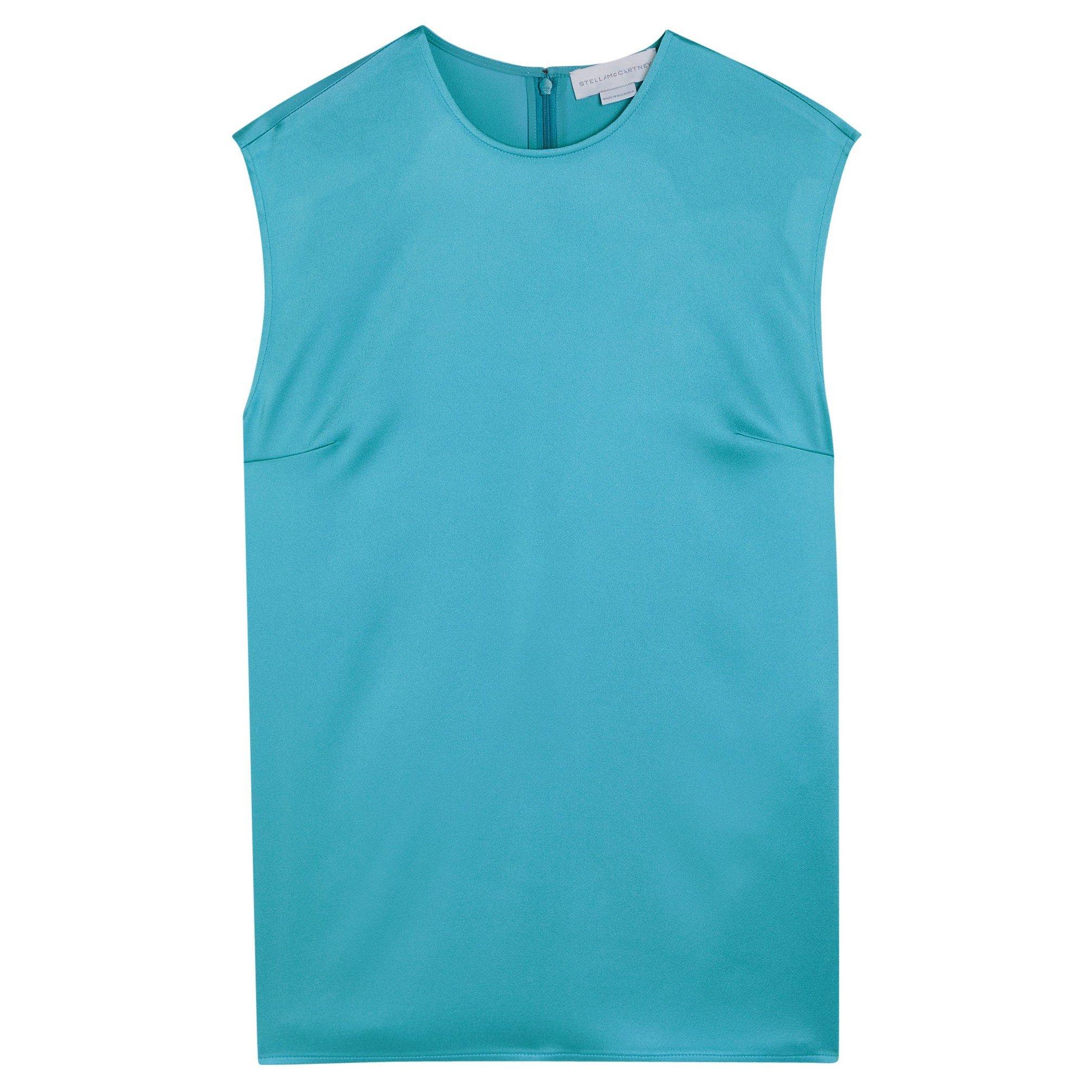 BLUE - Stella McCartney - SATIN SLEEVELESS TOP - 1