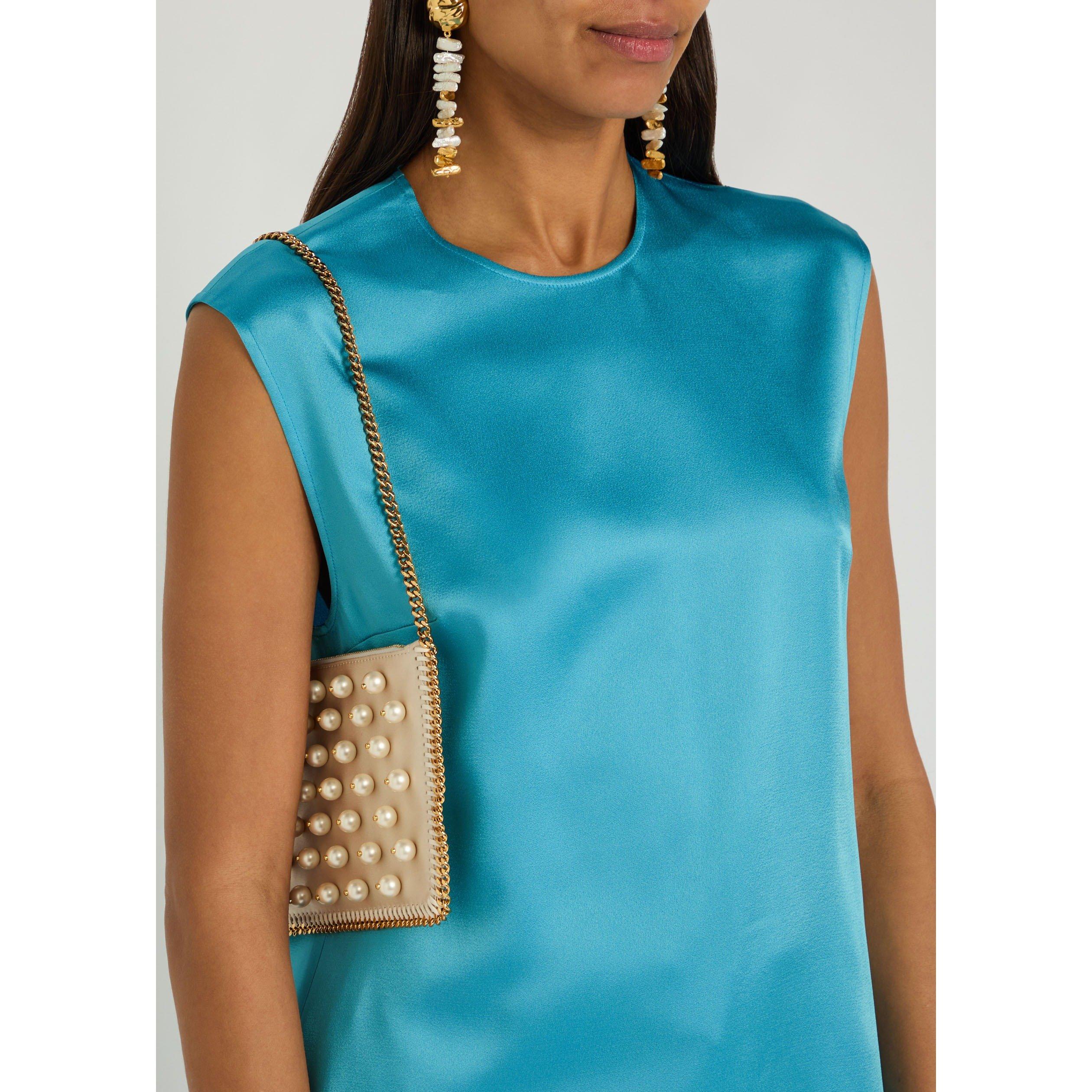 BLUE - Stella McCartney - SATIN SLEEVELESS TOP - 4