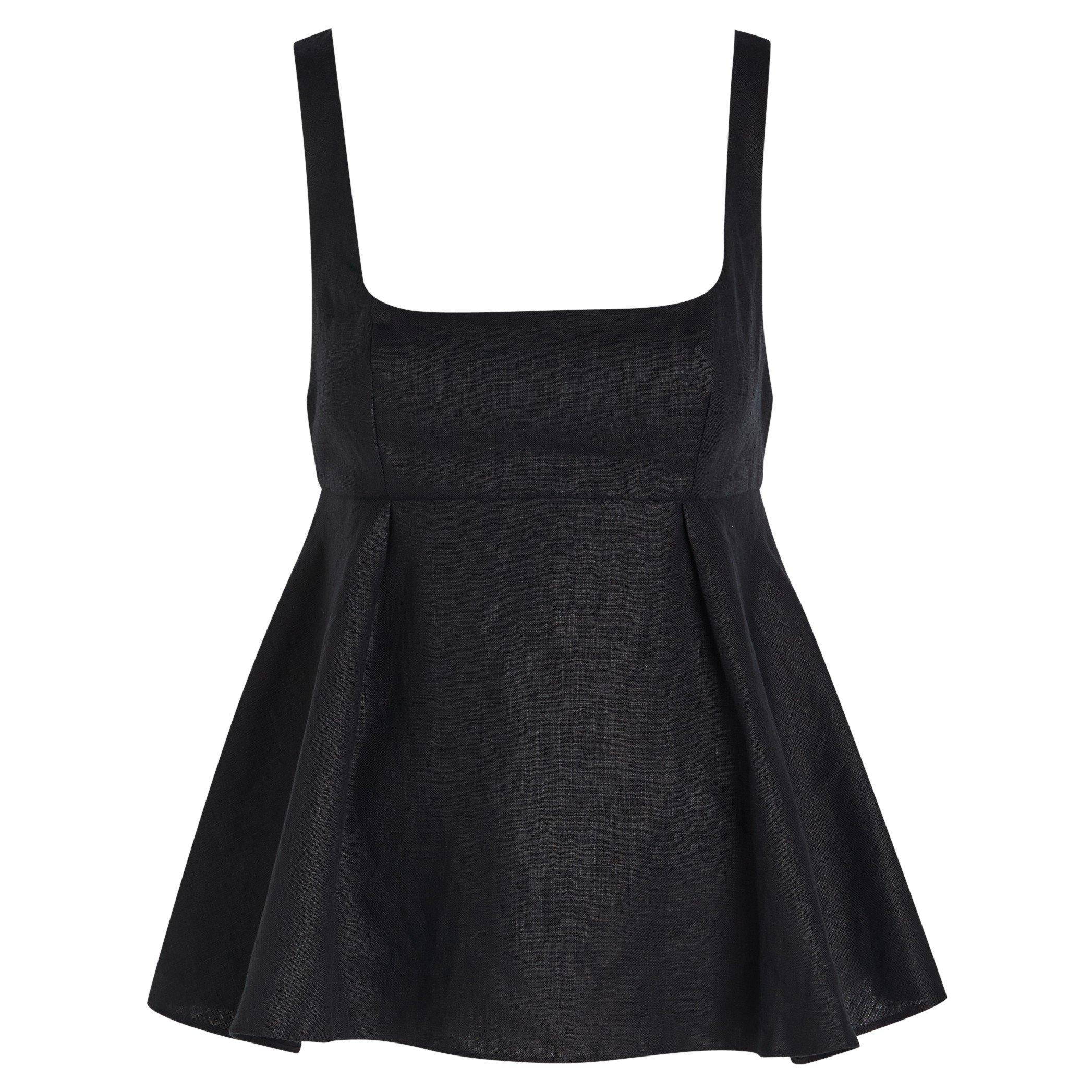BLACK - Faithfull The Brand - Women's Ellie Linen Woven Cami Top - 1