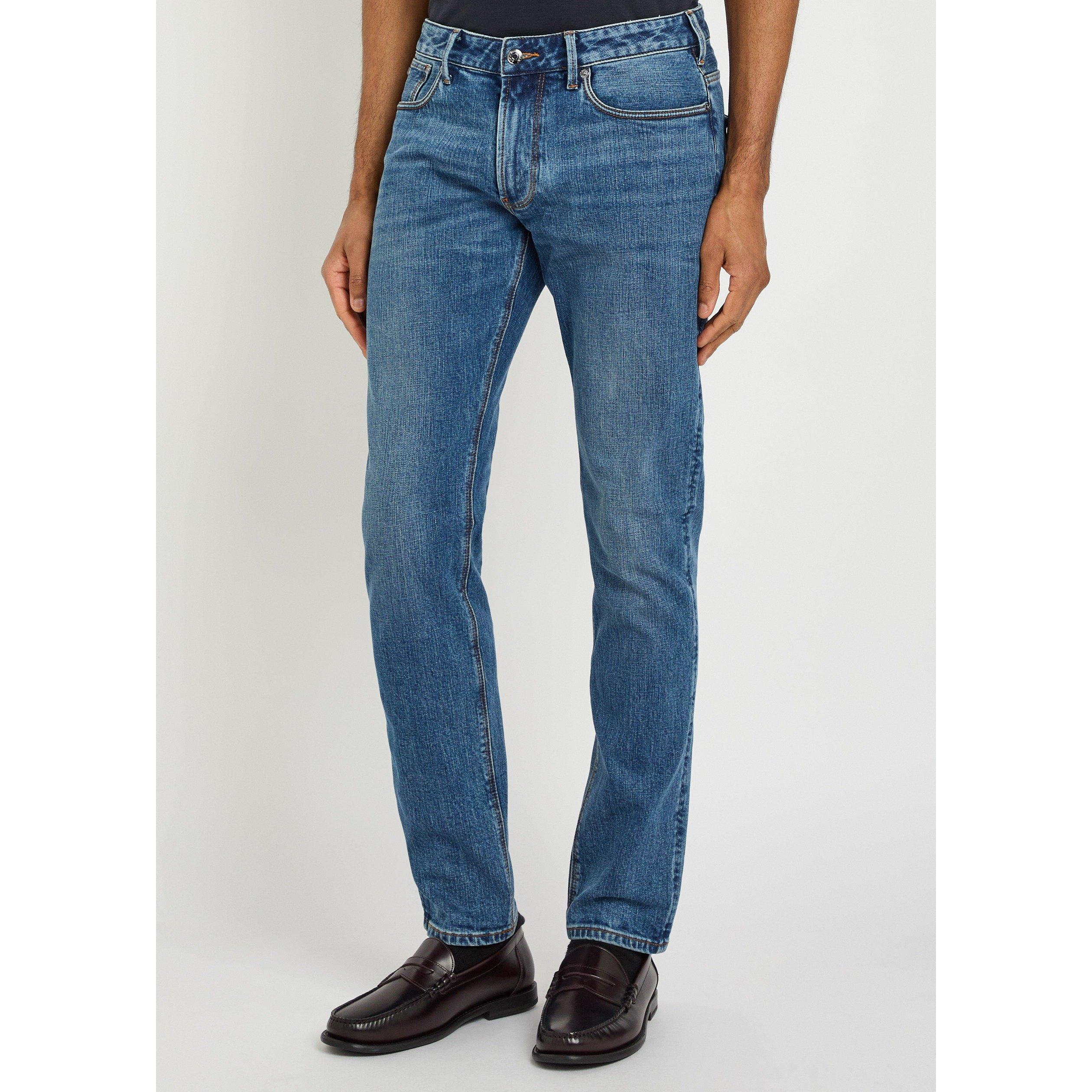 MID BLU - Emporio Armani - Men's J06 Cotton Low-Rise Slim-Fit Jeans - 2