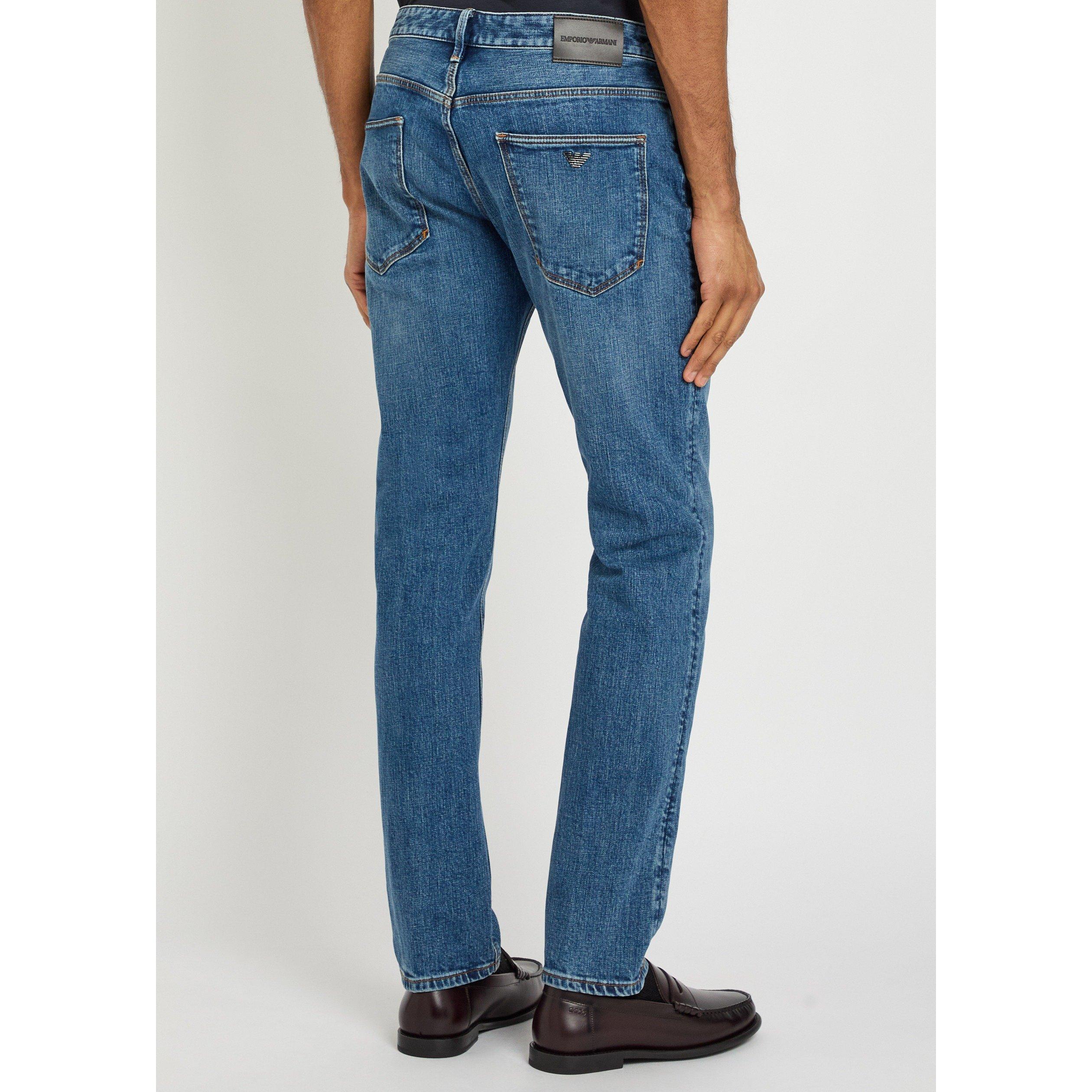 MID BLU - Emporio Armani - Men's J06 Cotton Low-Rise Slim-Fit Jeans - 3