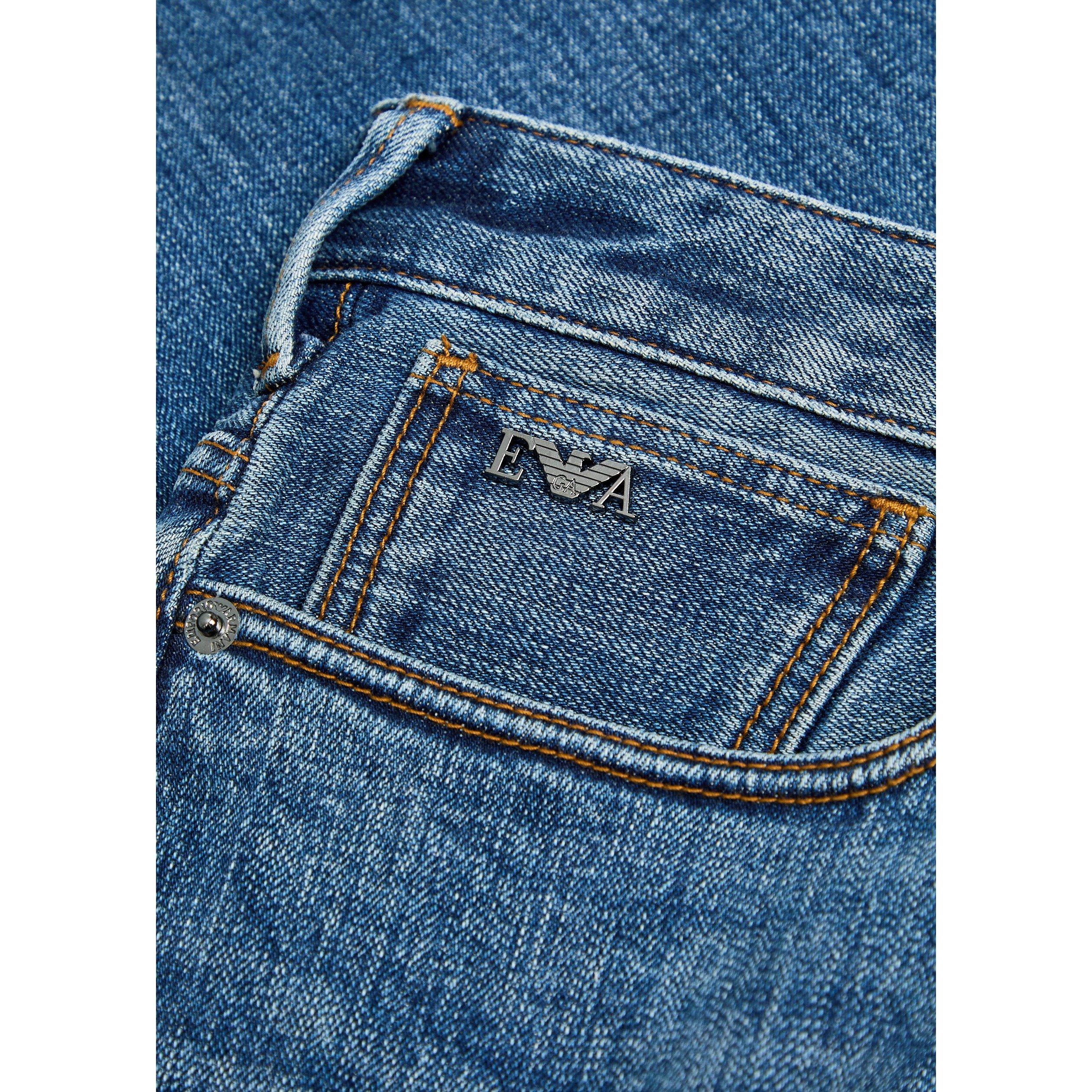 MID BLU - Emporio Armani - Men's J06 Cotton Low-Rise Slim-Fit Jeans - 4