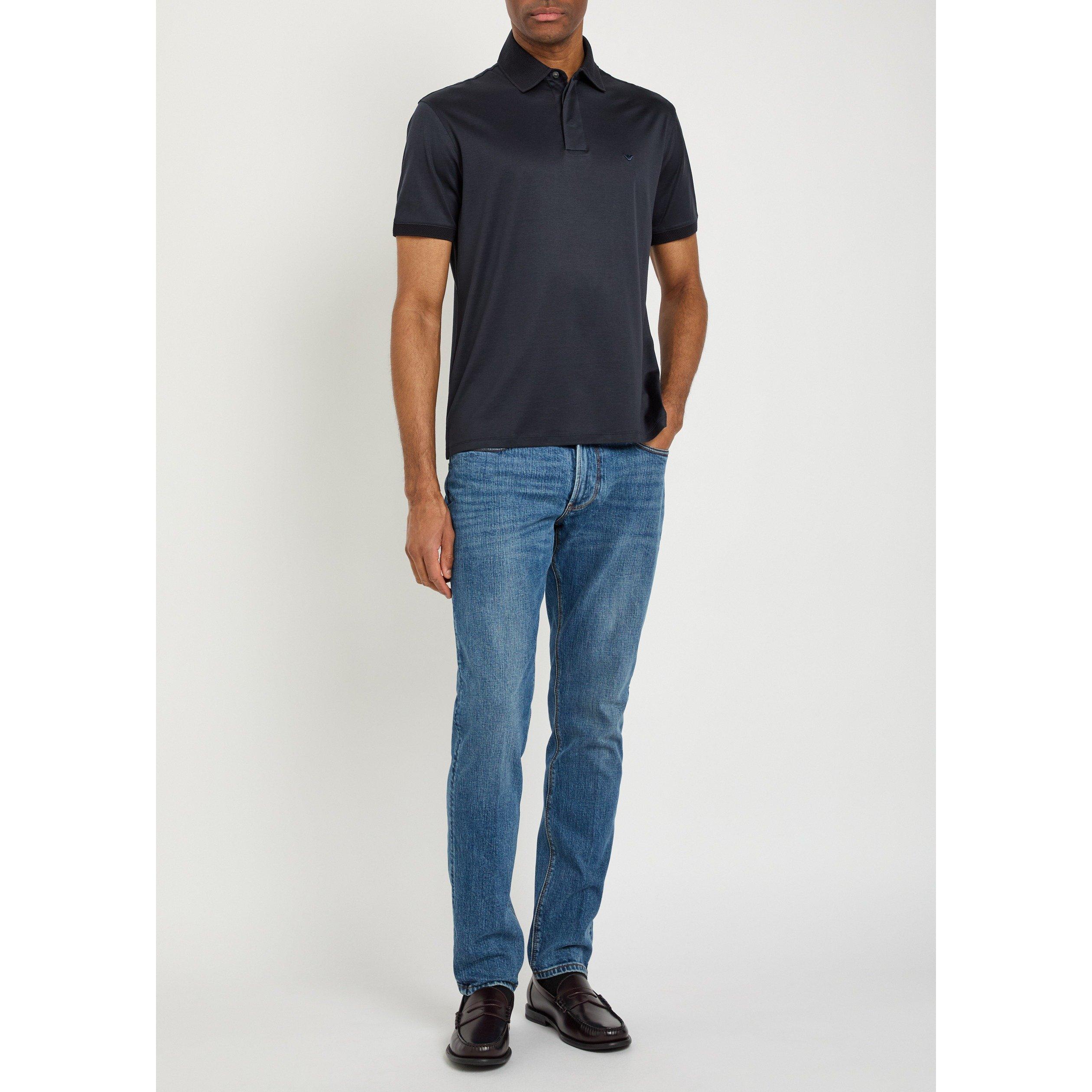 MID BLU - Emporio Armani - Men's J06 Cotton Low-Rise Slim-Fit Jeans - 5
