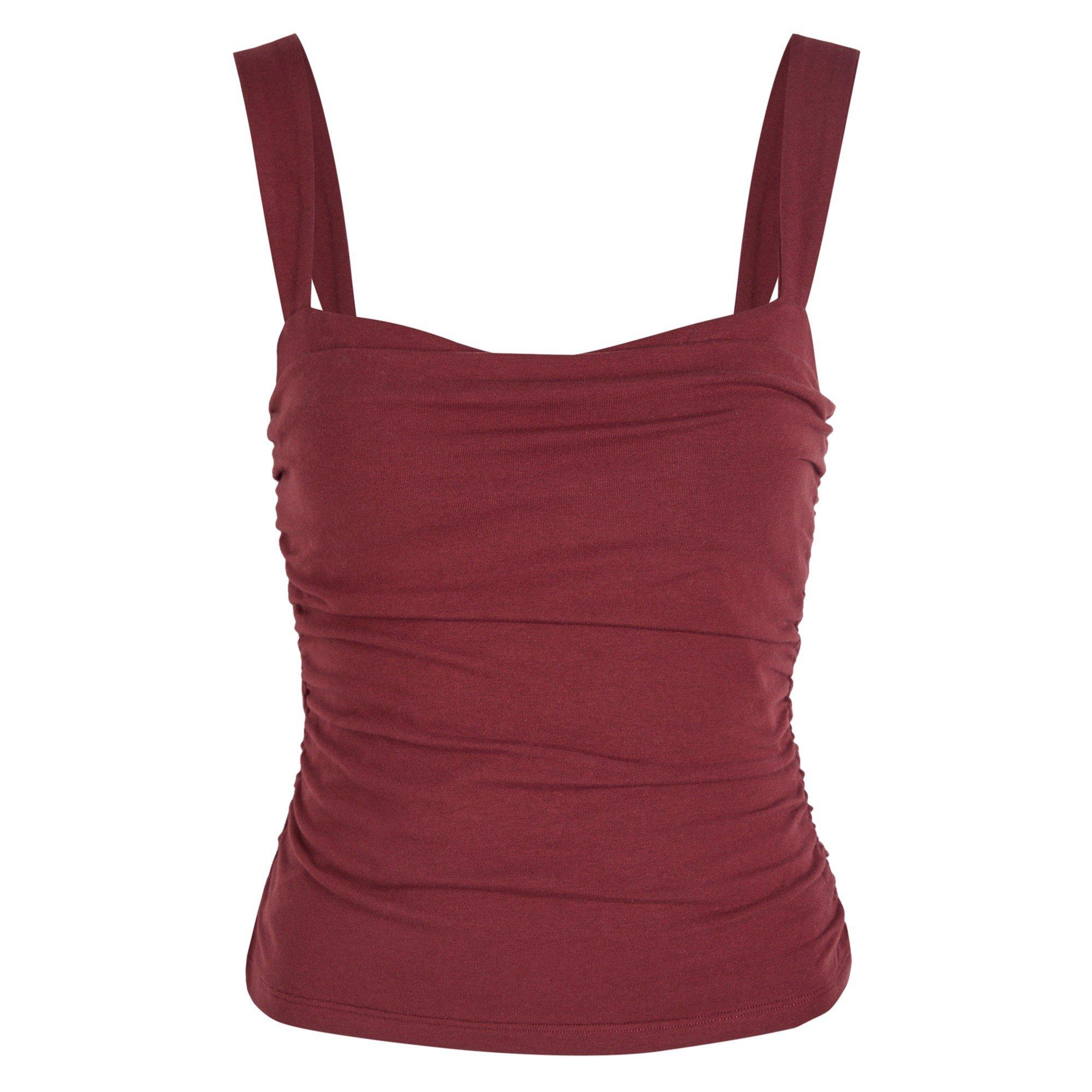 BURGUNDY - Reformation - T Trish Knit Top