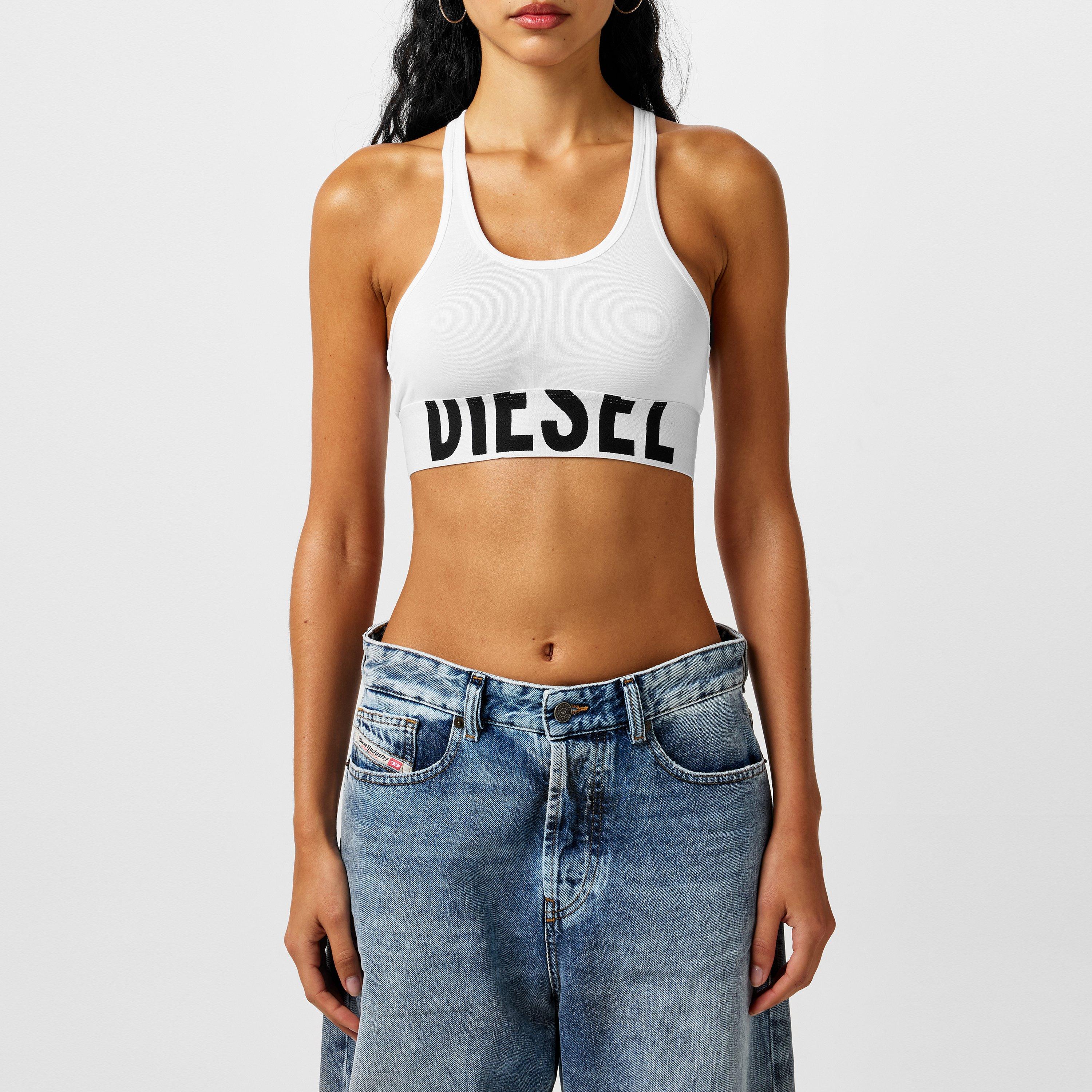 Diesel Women's White Ufsb Racerback Bralette - 12