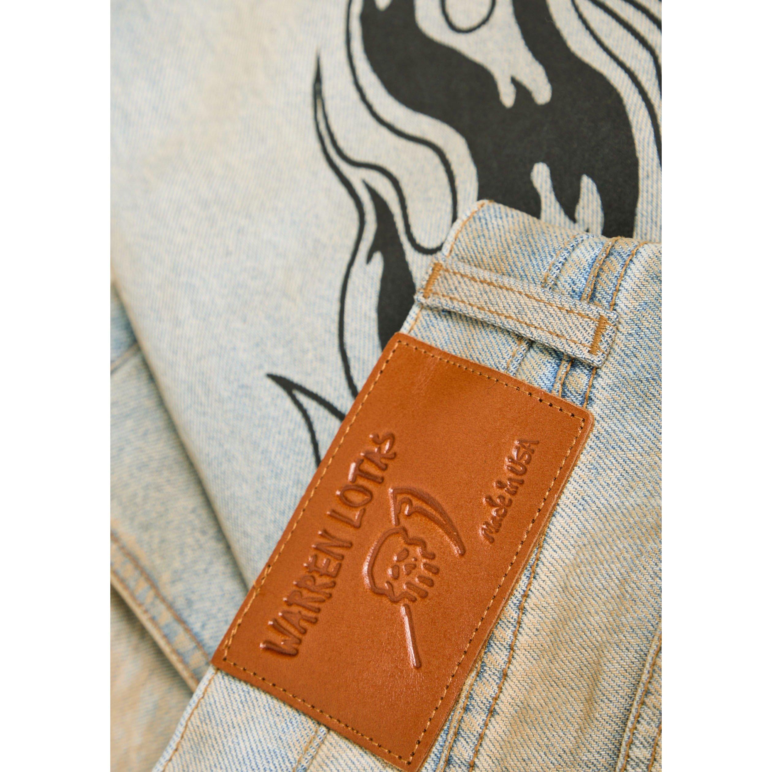 LIGHT BLUE - Warren Lotas - Men's Reaper Distressed Cotton Straight-Leg Jeans - 4