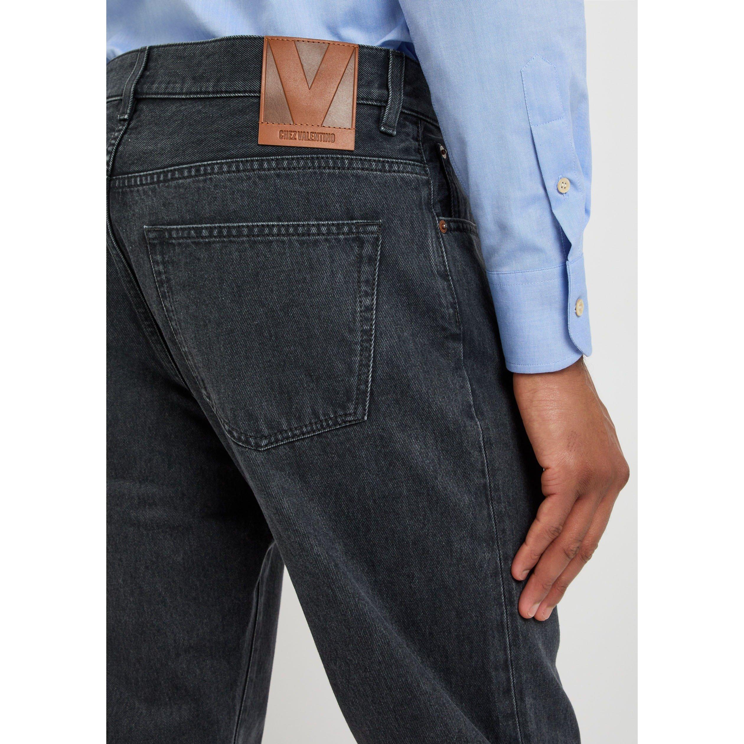 BLACK - Valentino - VAL DENIM 5 POCKET LAVAGGIO J - 4