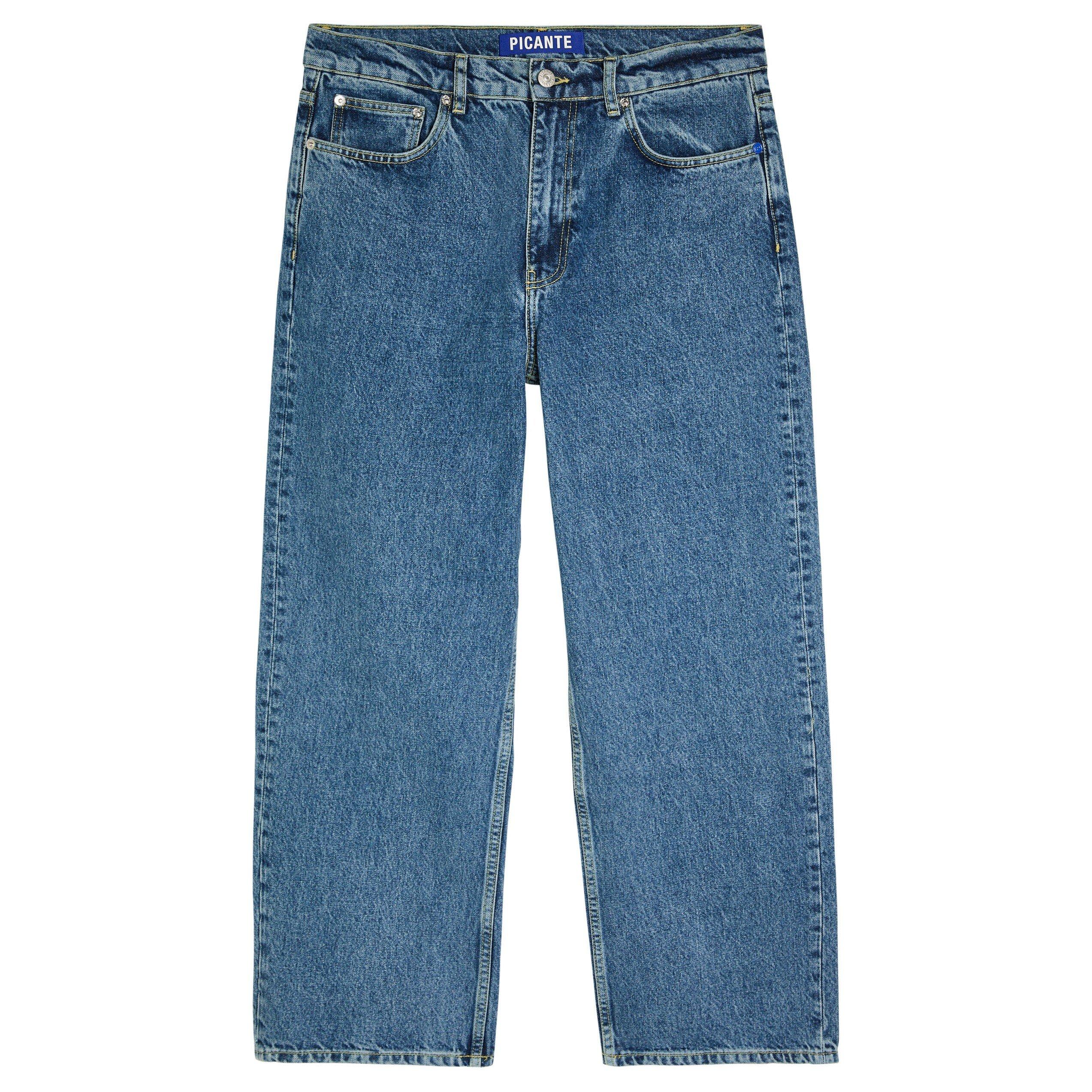 BLUE - PICANTE - Men's V308 Mid-Rise Cotton Straight Leg Jeans - 1