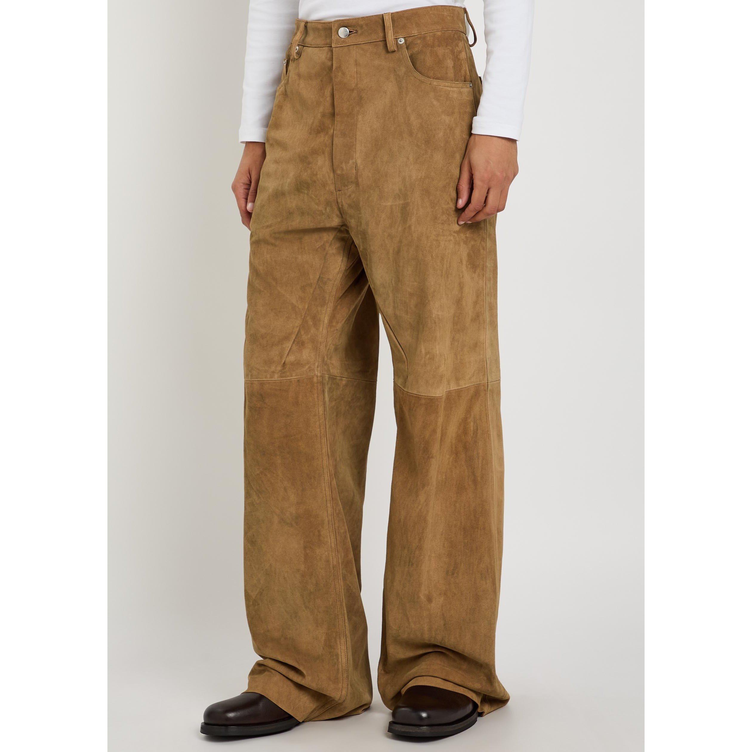 BROWN - Rick Owens - RO PANTALONI IN PELLE - GETH J - 2