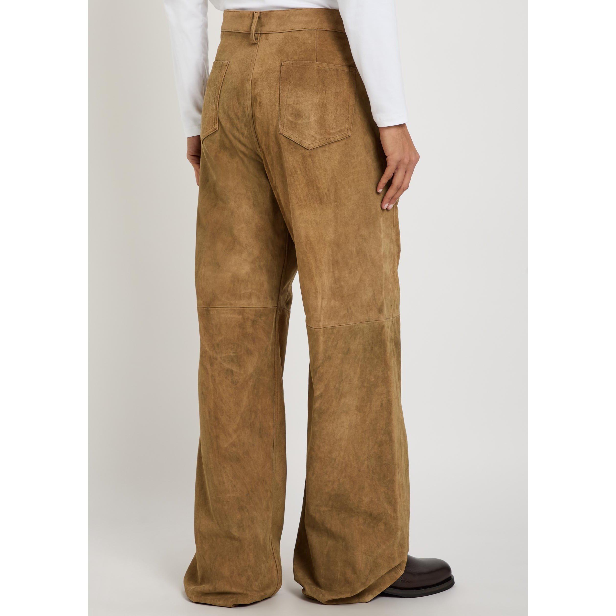 BROWN - Rick Owens - RO PANTALONI IN PELLE - GETH J - 3