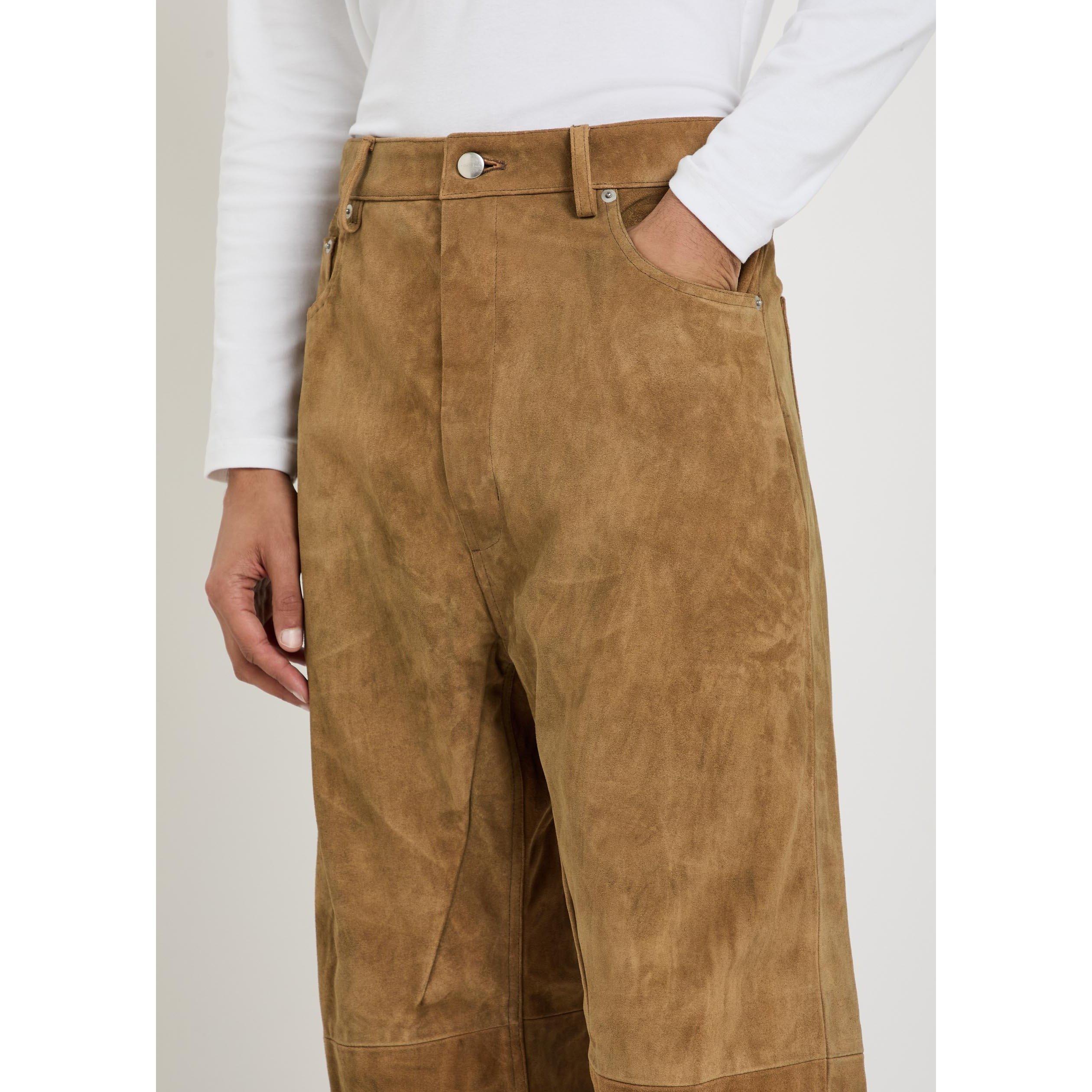 BROWN - Rick Owens - RO PANTALONI IN PELLE - GETH J - 4