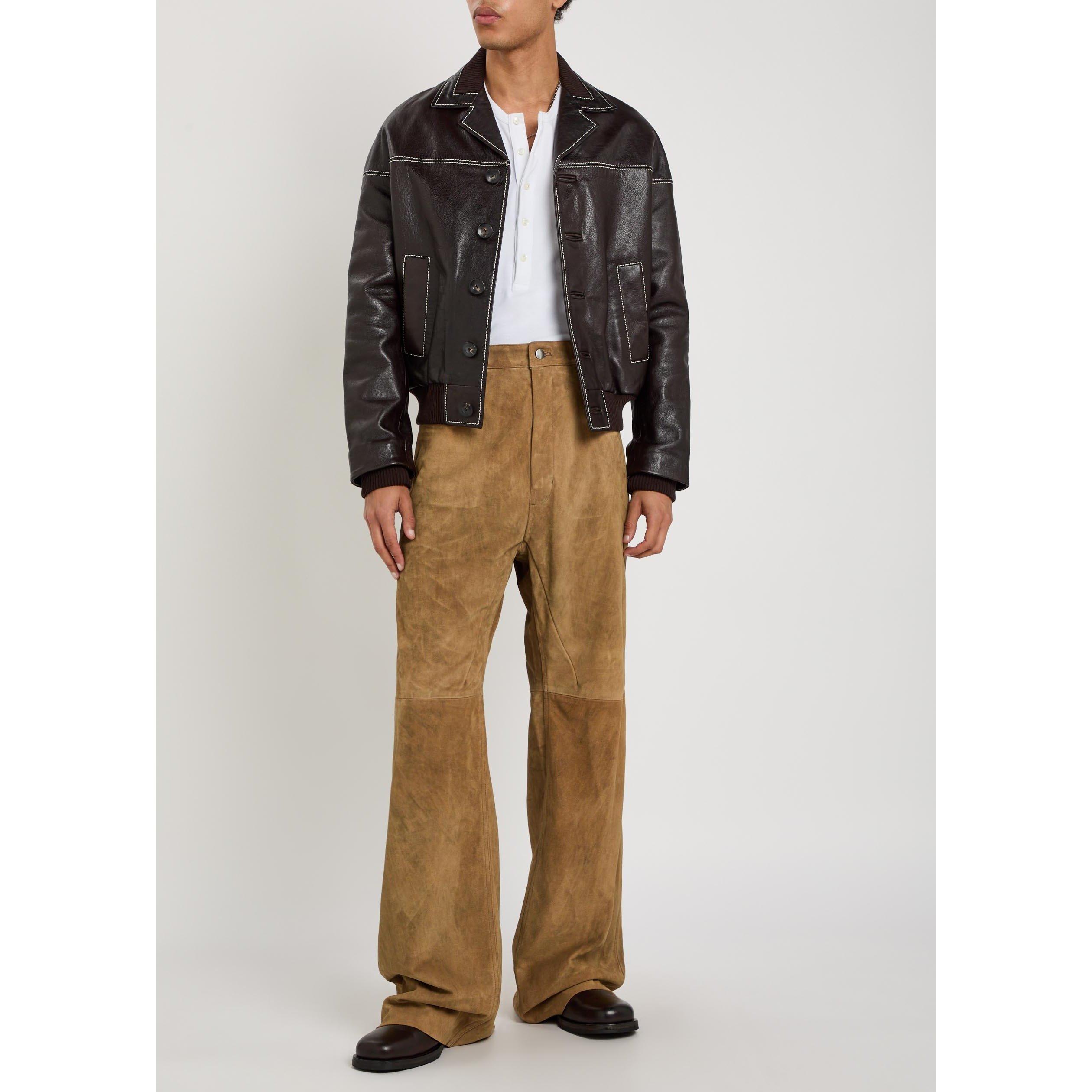 BROWN - Rick Owens - RO PANTALONI IN PELLE - GETH J - 5
