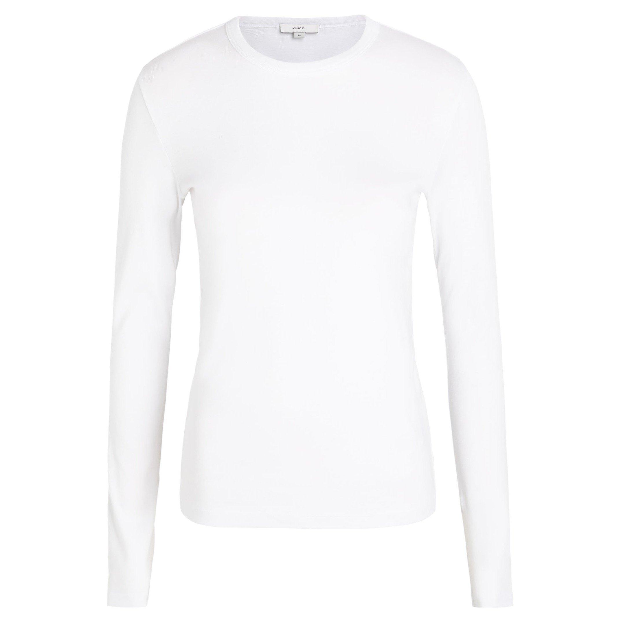 WHITE - Vince - T ESSENTIAL L/S CREW TOP