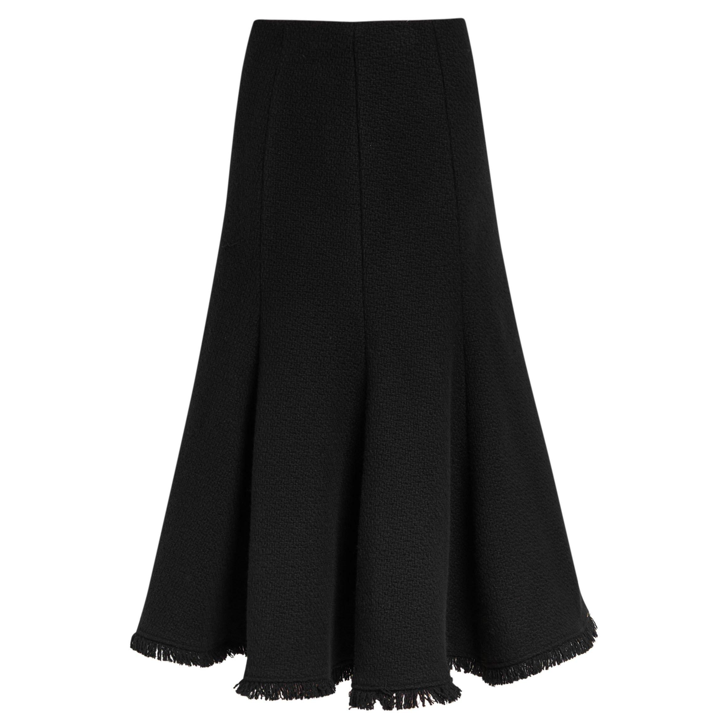 BLACK - Gabriela Hearst - Women's Patterson Wool Cashmere A-Line Skirt - 1