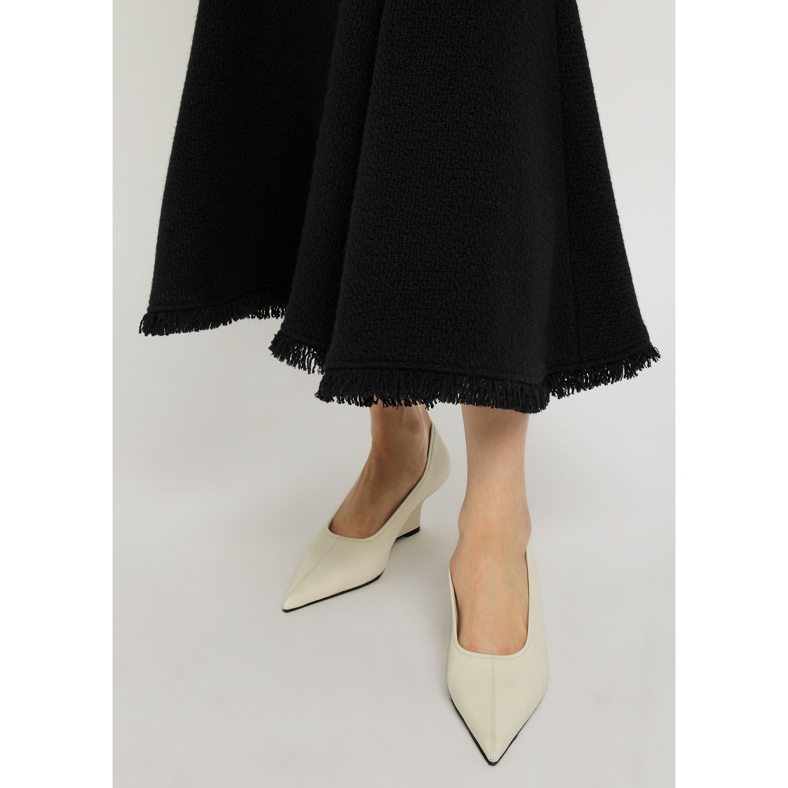 BLACK - Gabriela Hearst - Women's Patterson Wool Cashmere A-Line Skirt - 4