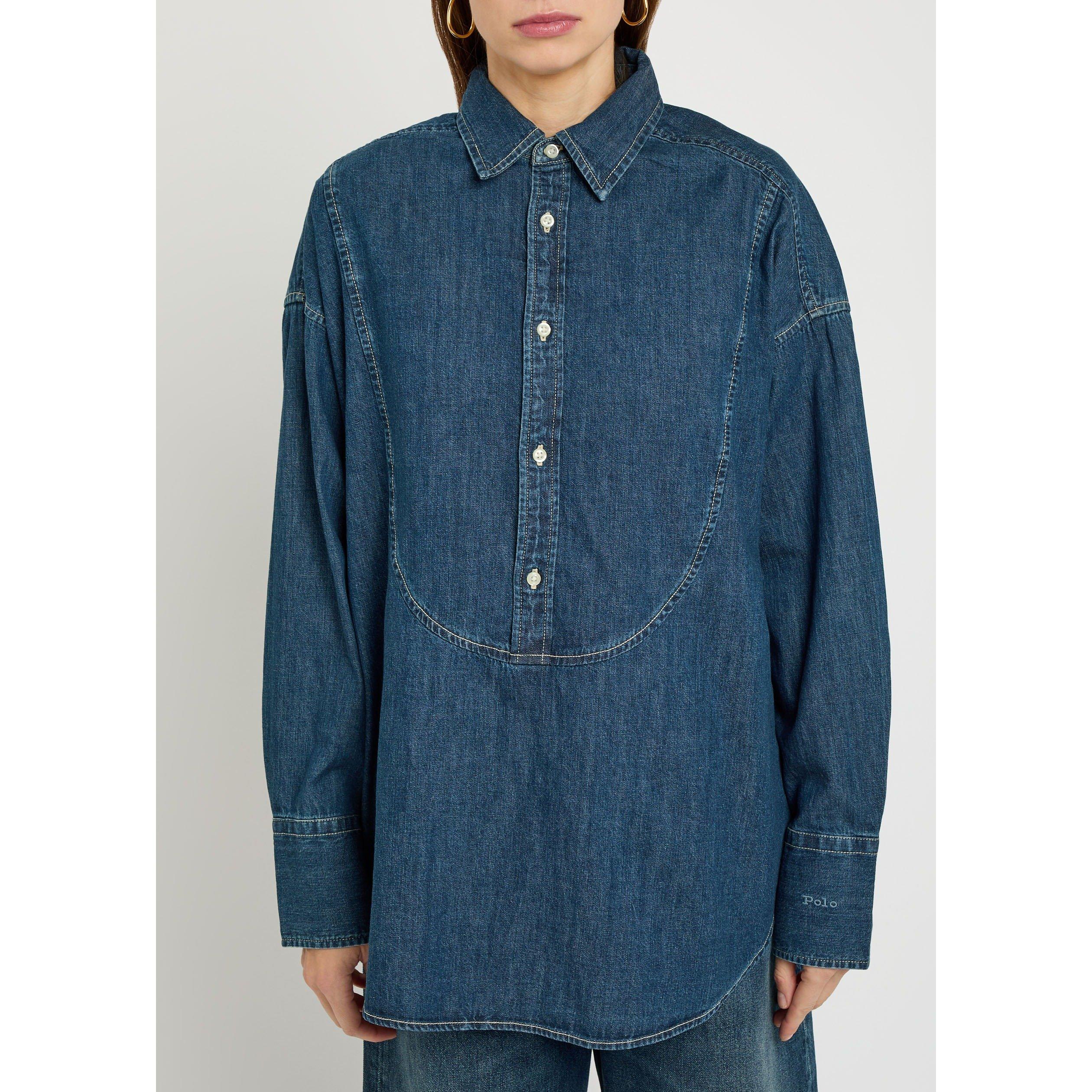 DENIM - Polo Ralph Lauren - Women's Long-Sleeve Oversized-Fit Denim Shirt - 2