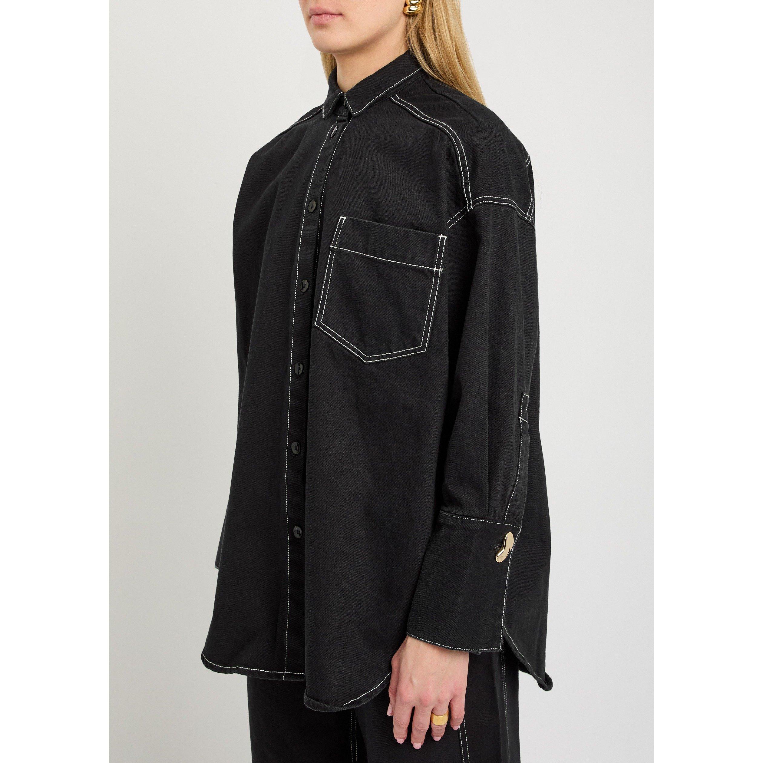 BLACK AND OTHER - AKYN - Women's Fenella Long-Sleeve Oversized-Fit Denim Shirt - 2