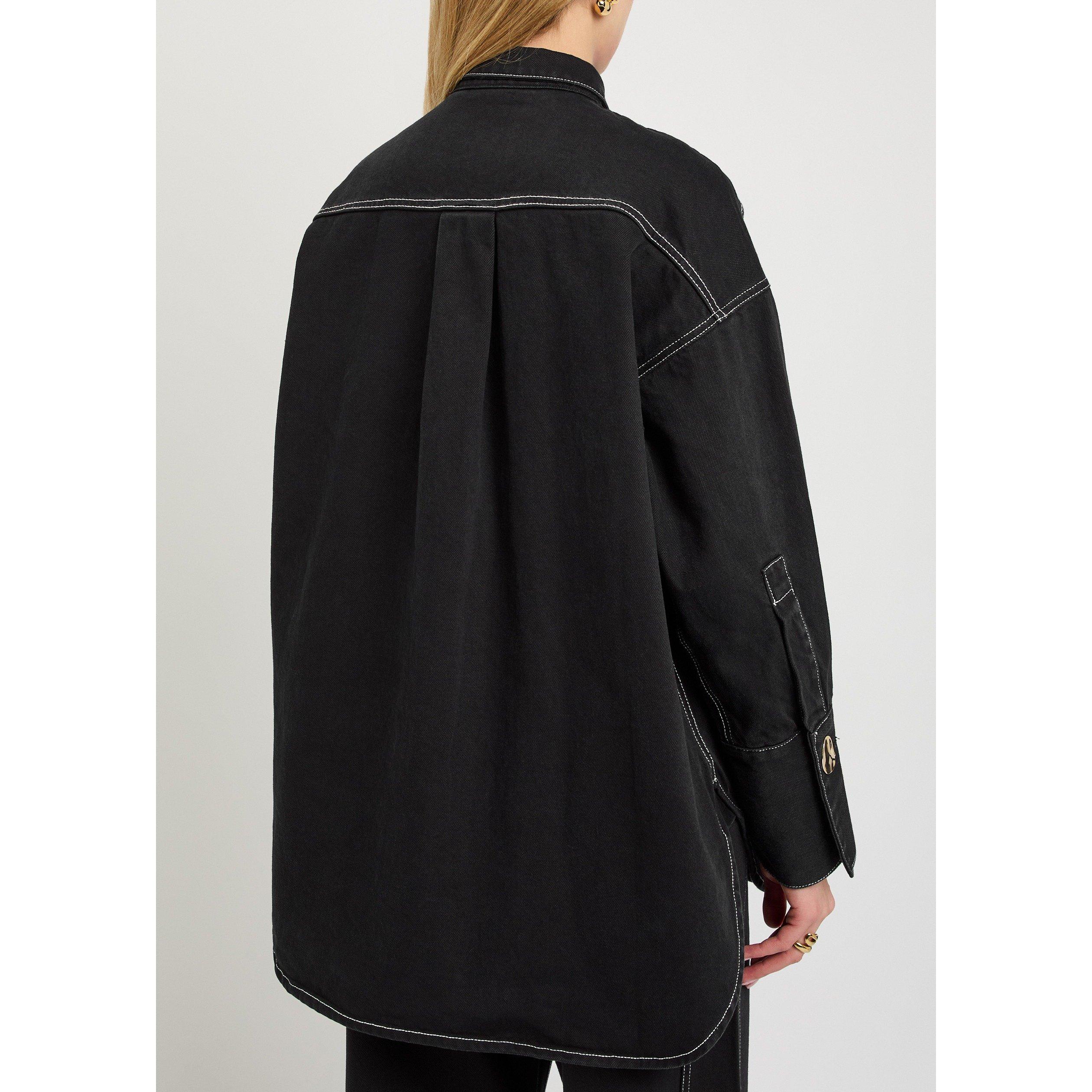 BLACK AND OTHER - AKYN - Women's Fenella Long-Sleeve Oversized-Fit Denim Shirt - 3
