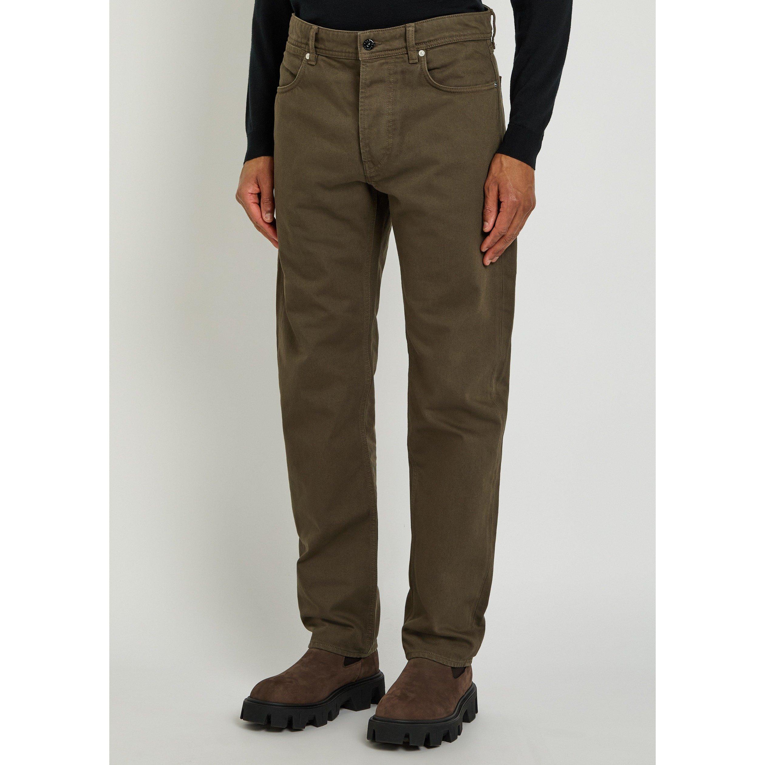 BURGUNDY - Stone Island - Men's Cotton Mid-Rise Straight Leg Jeans - 2