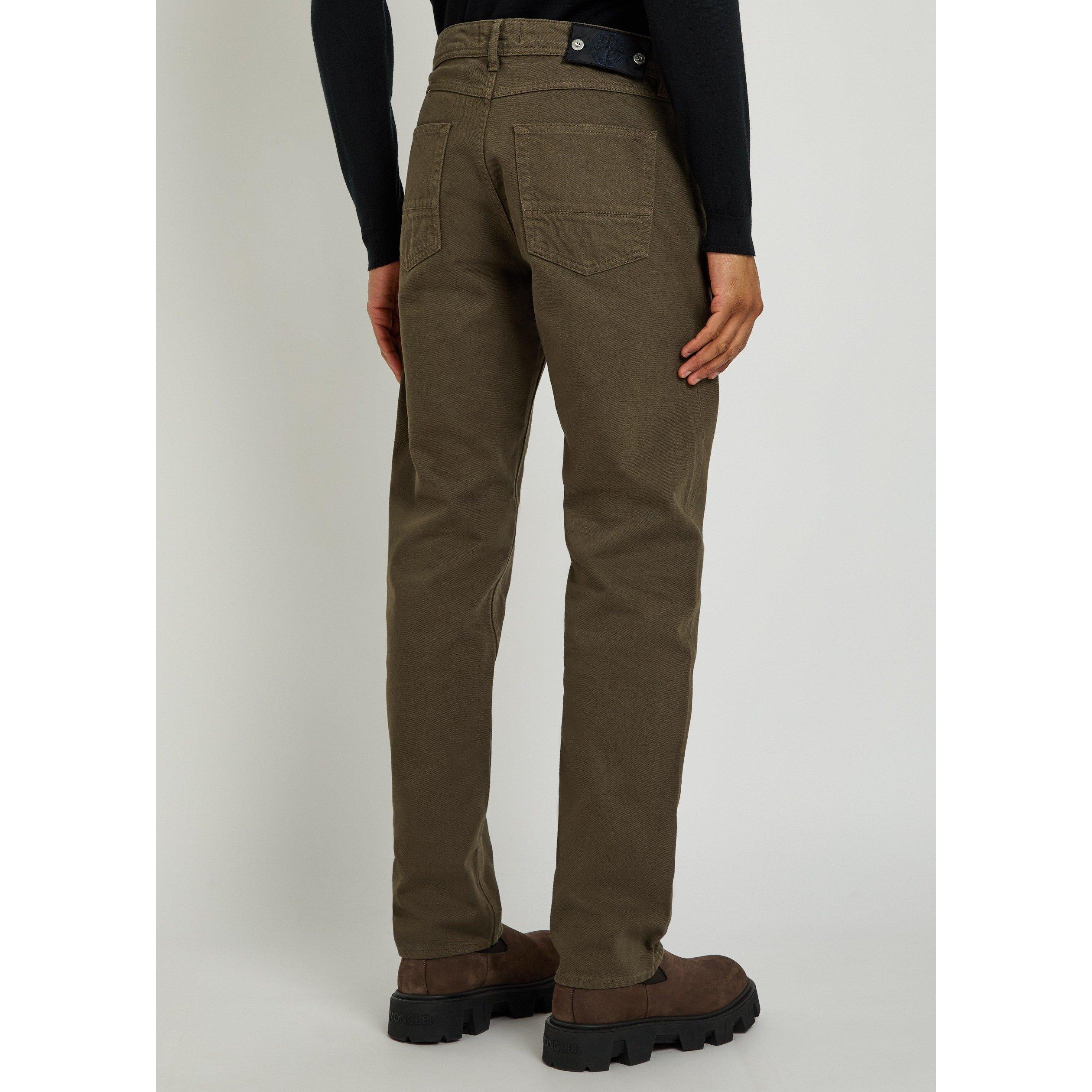 BURGUNDY - Stone Island - Men's Cotton Mid-Rise Straight Leg Jeans - 3