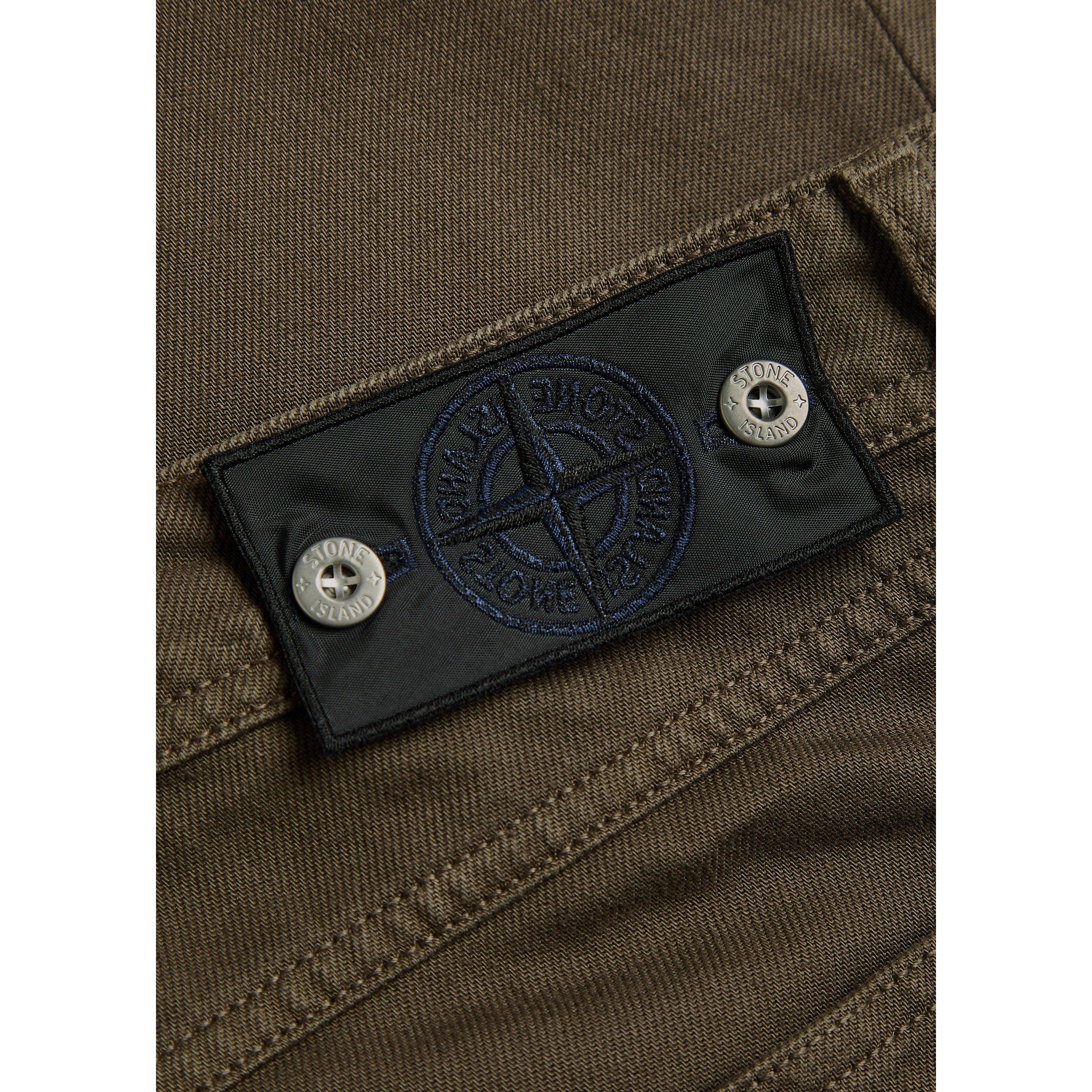BURGUNDY - Stone Island - Men's Cotton Mid-Rise Straight Leg Jeans - 4